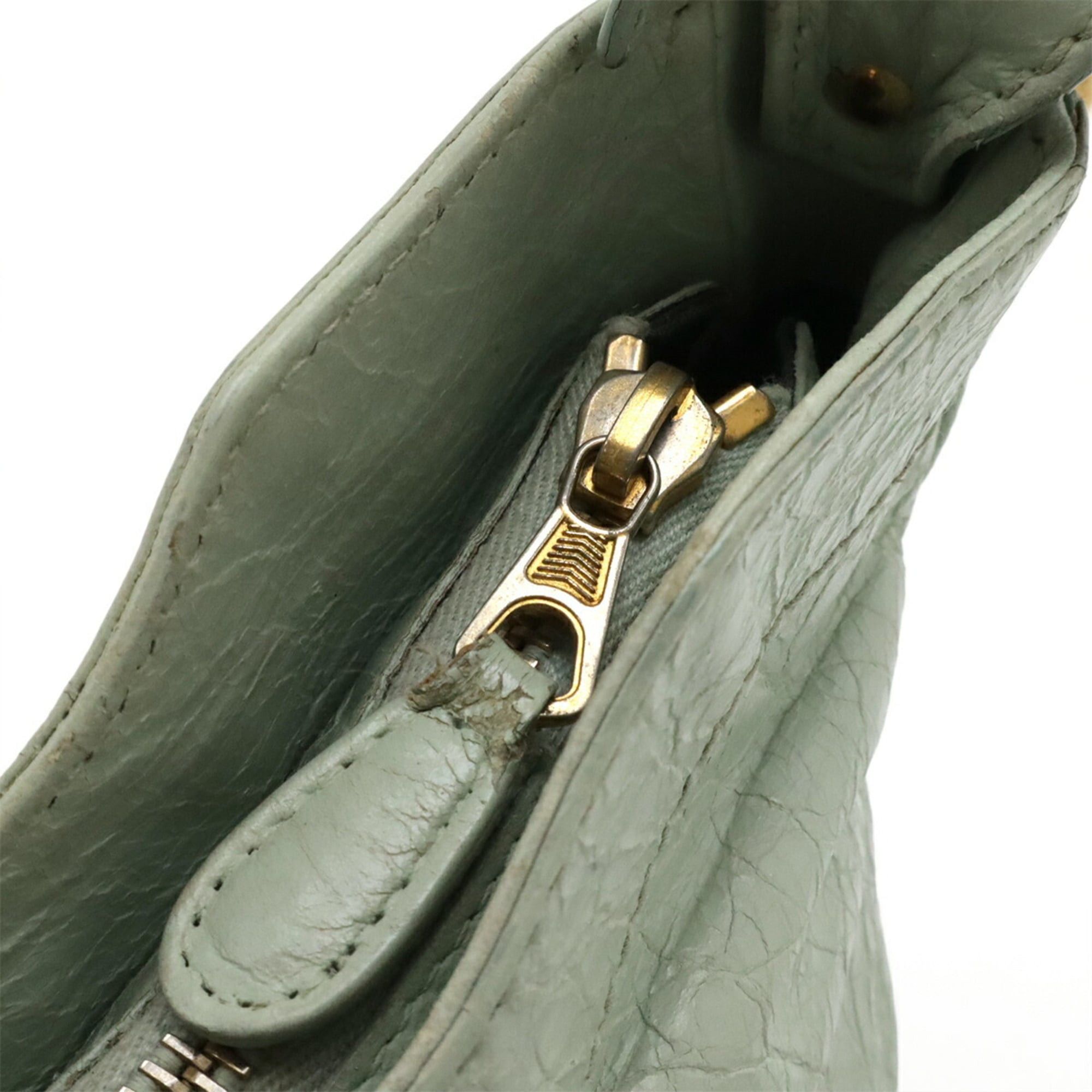 Balenciaga BALENCIAGA Giant Hip Shoulder Bag, Pouch, Clutch Leather, Light Green, Item No. 237203 Size ONE SIZE - 5 Thumbnail