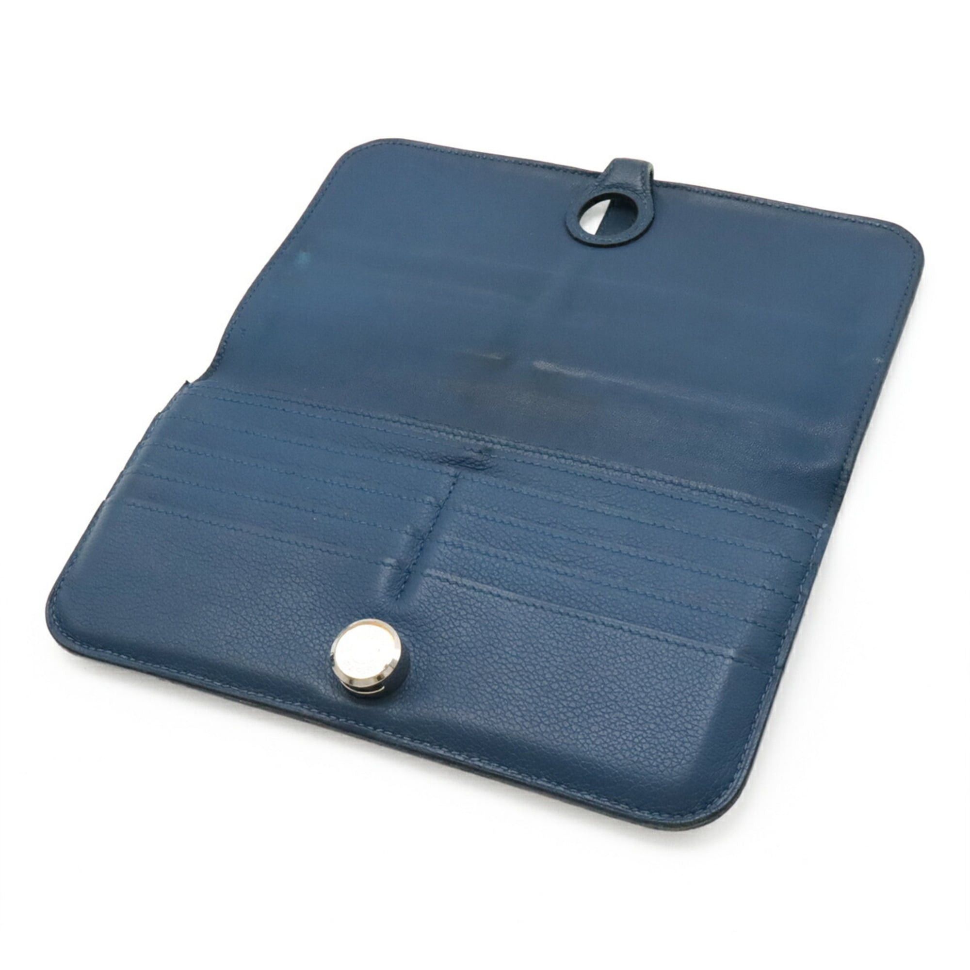 Hermes HERMES Dogon Rect Verso Long Bi-fold Wallet Leather Blue D Stamp Size ONE SIZE - 7 Thumbnail