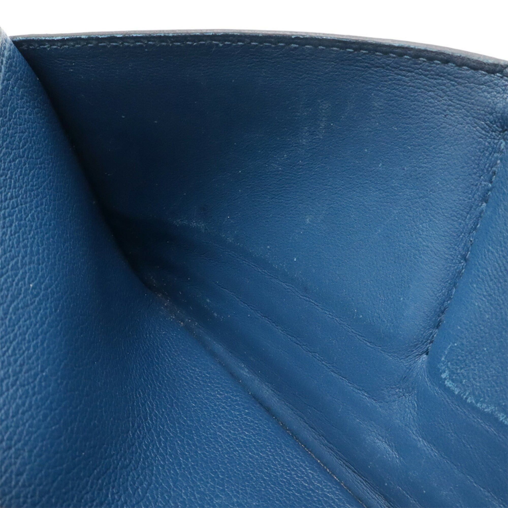 Hermes HERMES Dogon Rect Verso Long Bi-fold Wallet Leather Blue D Stamp Size ONE SIZE - 9 Thumbnail