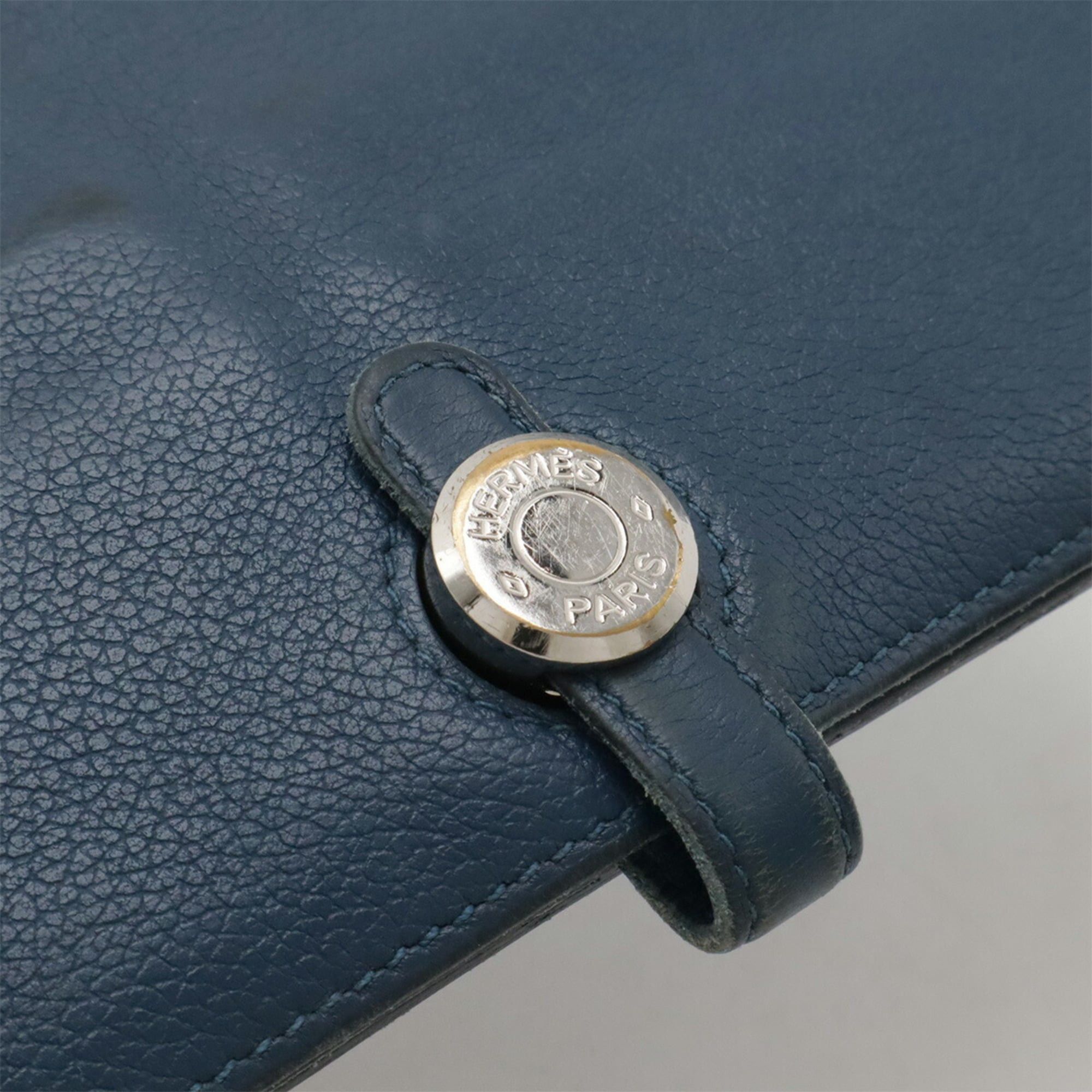 Hermes HERMES Dogon Rect Verso Long Bi-fold Wallet Leather Blue D Stamp Size ONE SIZE - 5 Thumbnail