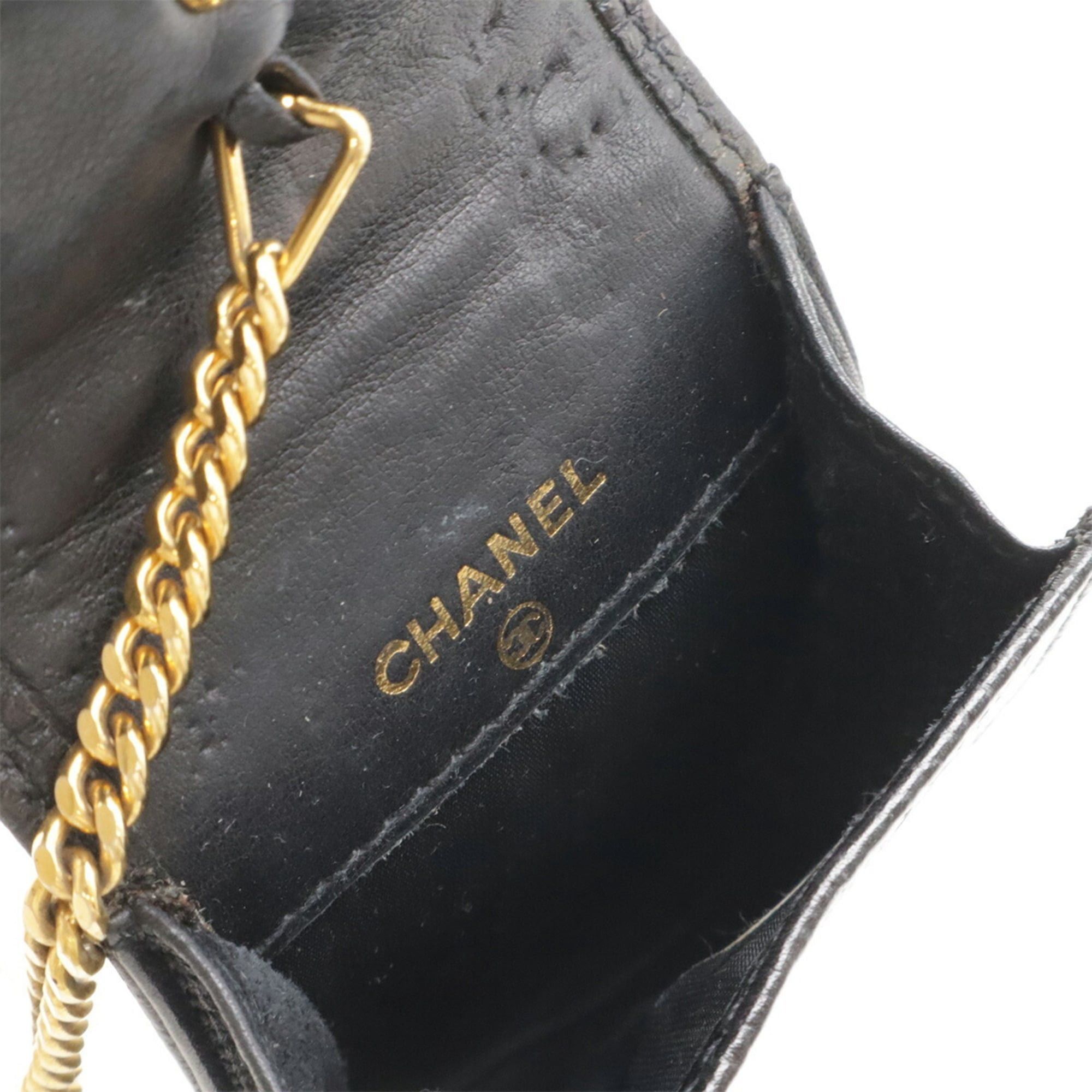 Chanel CHANEL Coco Mark Mini Pouch Multi-Pouch Lip Case Caviar Leather Black Size ONE SIZE - 5 Thumbnail