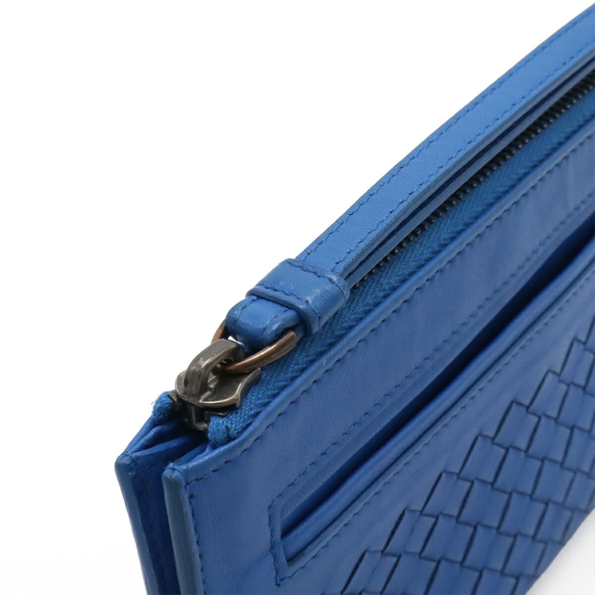 Bottega Veneta Bottega Veneta Intrecciato Clutch Bag Second Leather Blue Size ONE SIZE - 6 Thumbnail