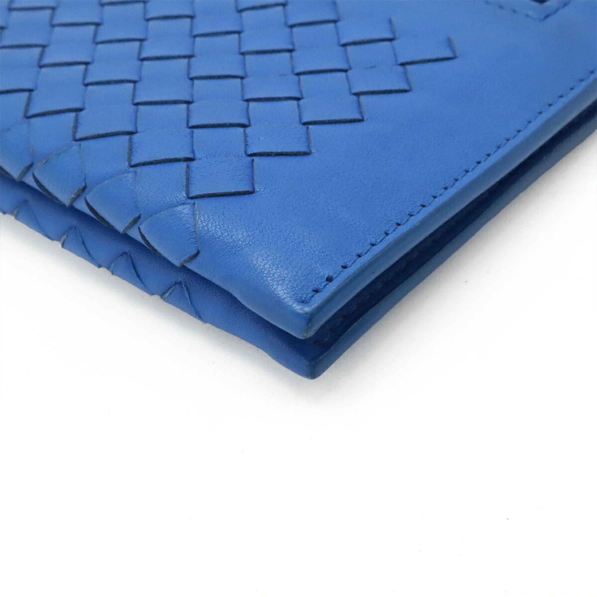 Bottega Veneta Bottega Veneta Intrecciato Clutch Bag Second Leather Blue Size ONE SIZE - 4 Thumbnail