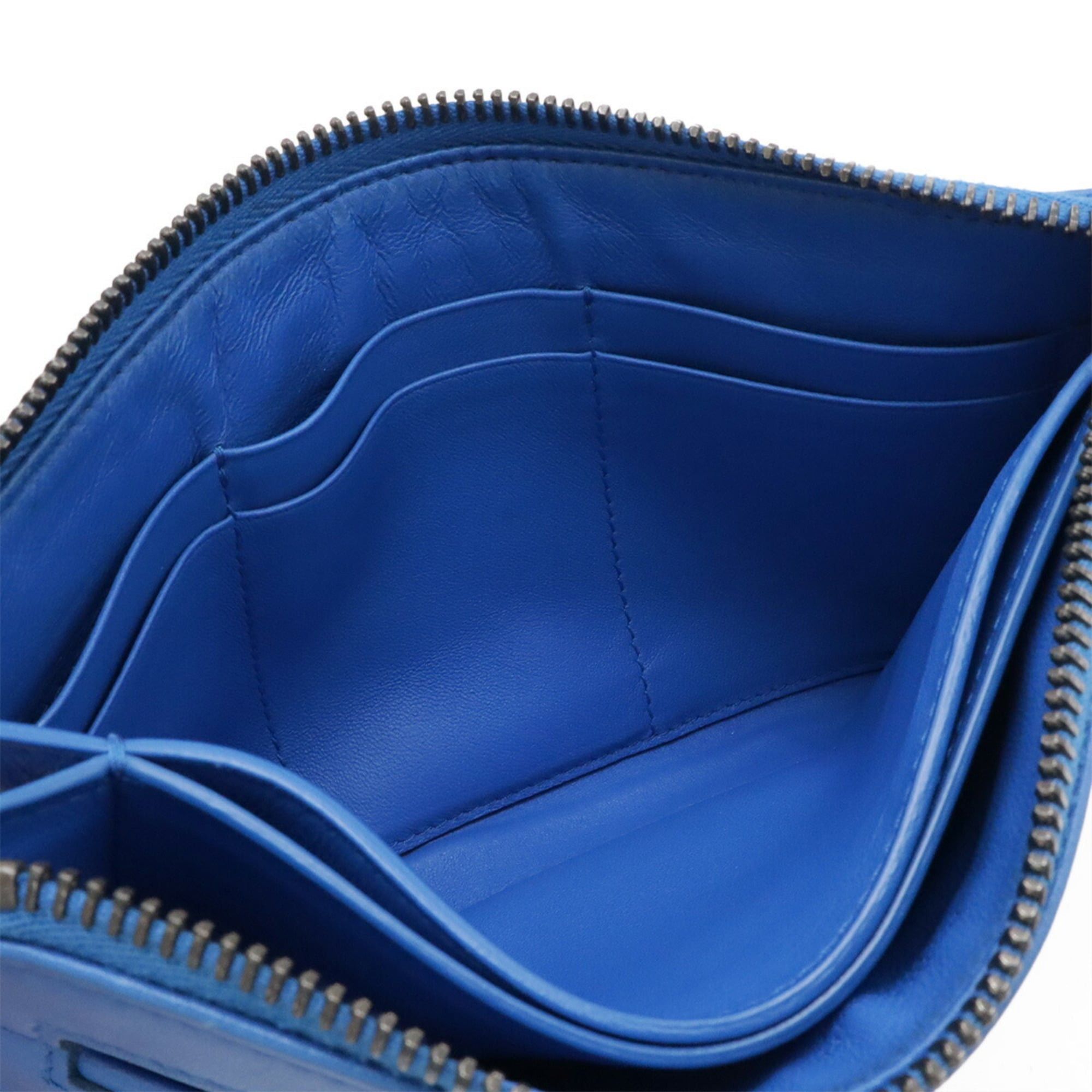 Bottega Veneta Bottega Veneta Intrecciato Clutch Bag Second Leather Blue Size ONE SIZE - 8 Thumbnail