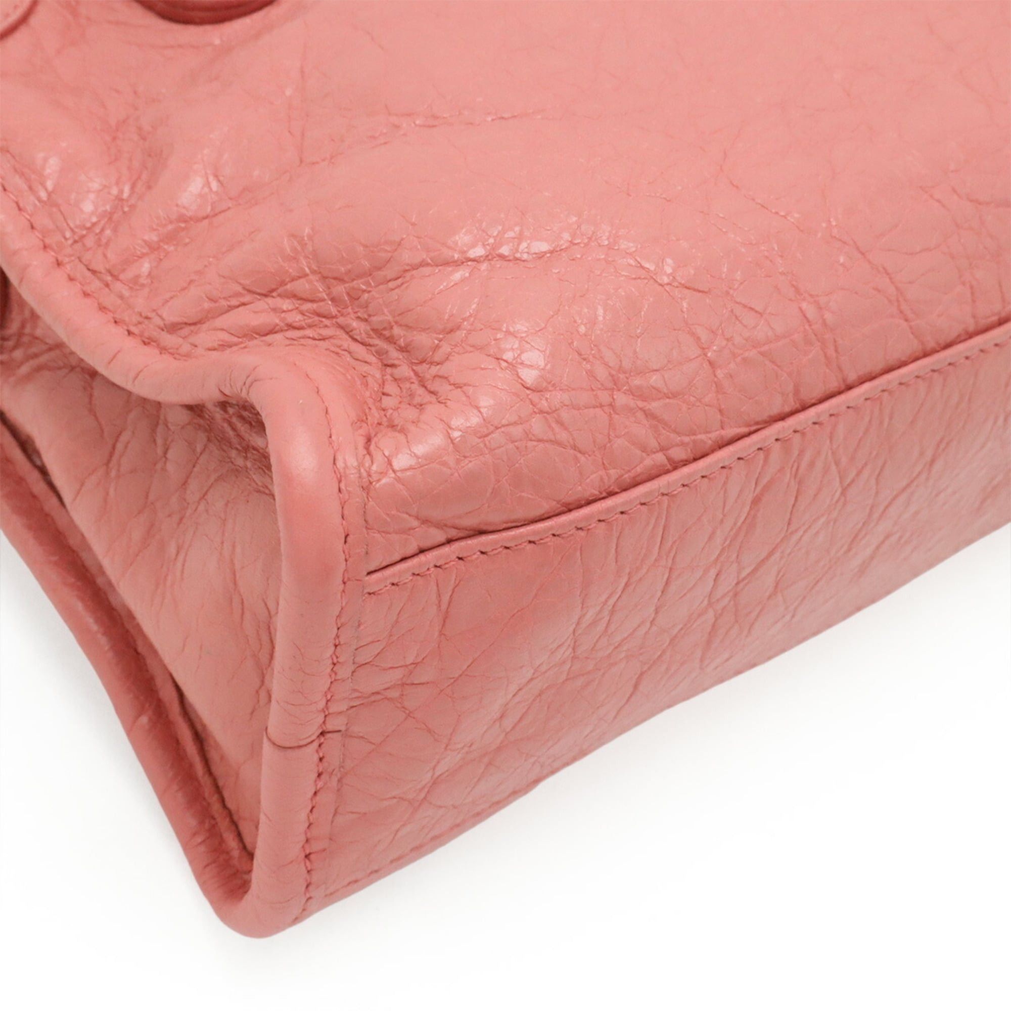 Balenciaga BALENCIAGA Classic Mini City Handbag Shoulder Bag Leather Pink 300295 Size ONE SIZE - 4 Thumbnail