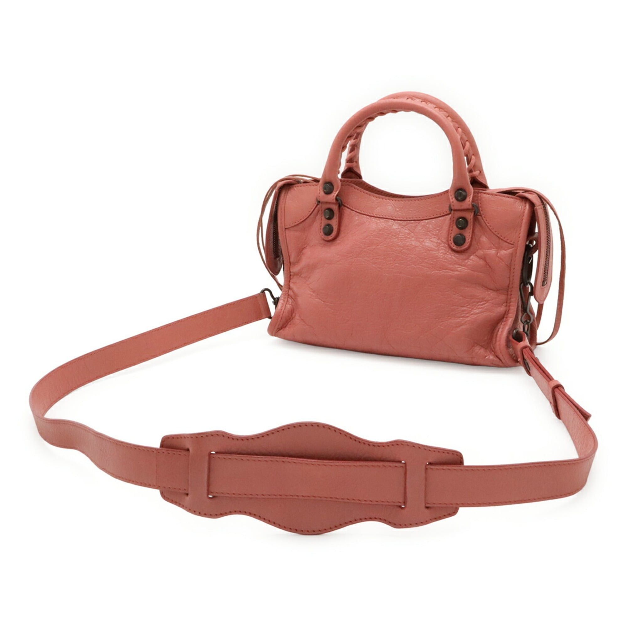 Balenciaga BALENCIAGA Classic Mini City Handbag Shoulder Bag Leather Pink 300295 Size ONE SIZE - 3 Thumbnail