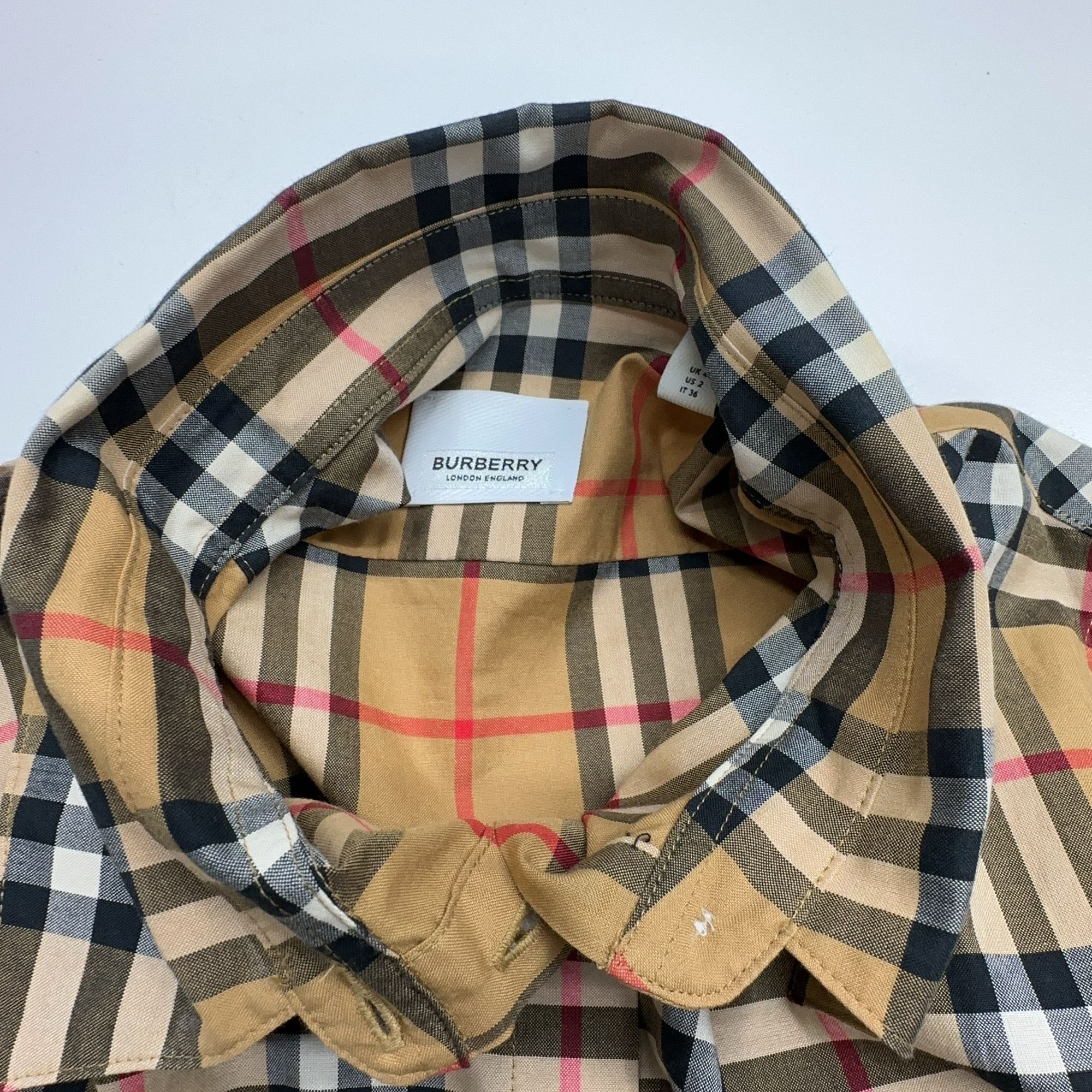 Burberry Burberry Check Print Button Up Shirt Size US 2 Size XS / US 0-2 / IT 36-38 - 6 Thumbnail