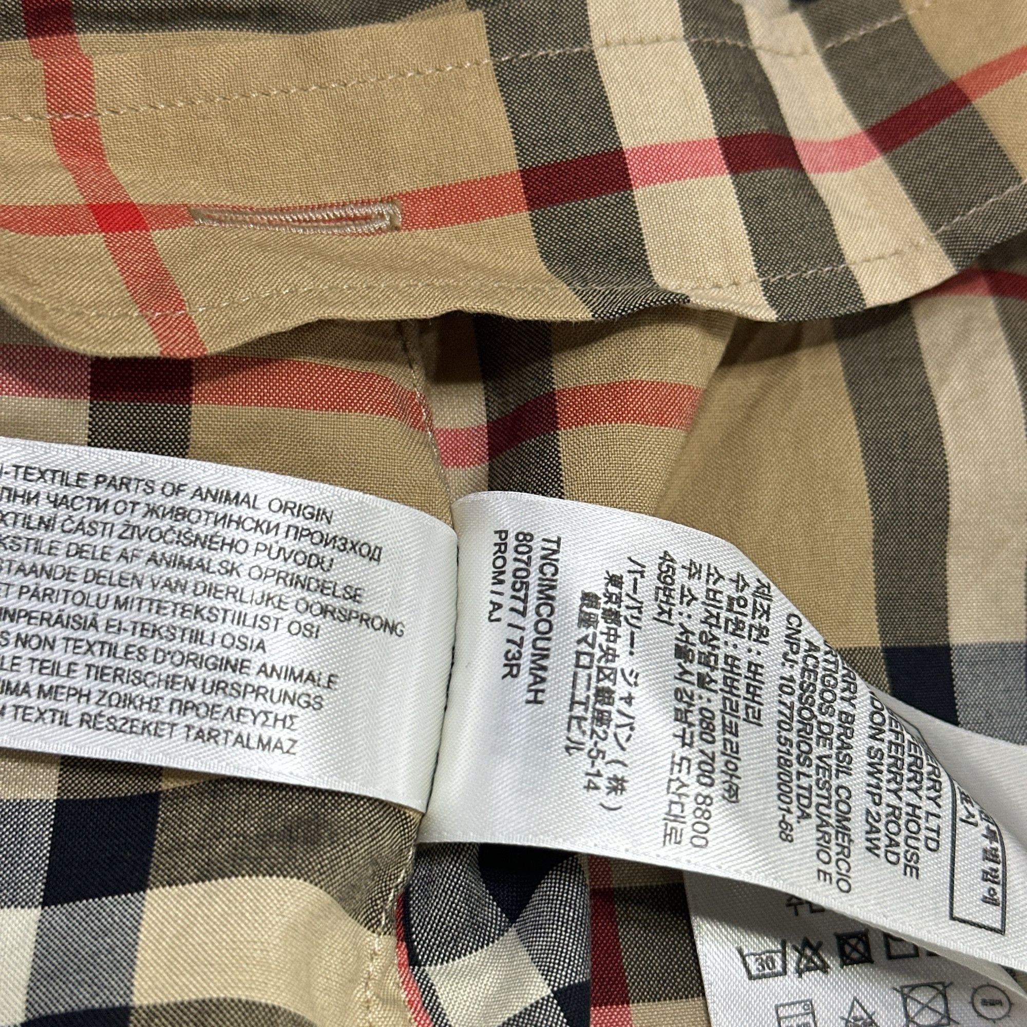 Burberry Burberry Check Cotton Shirt Size S Size US S / EU 44-46 / 1 - 4 Thumbnail
