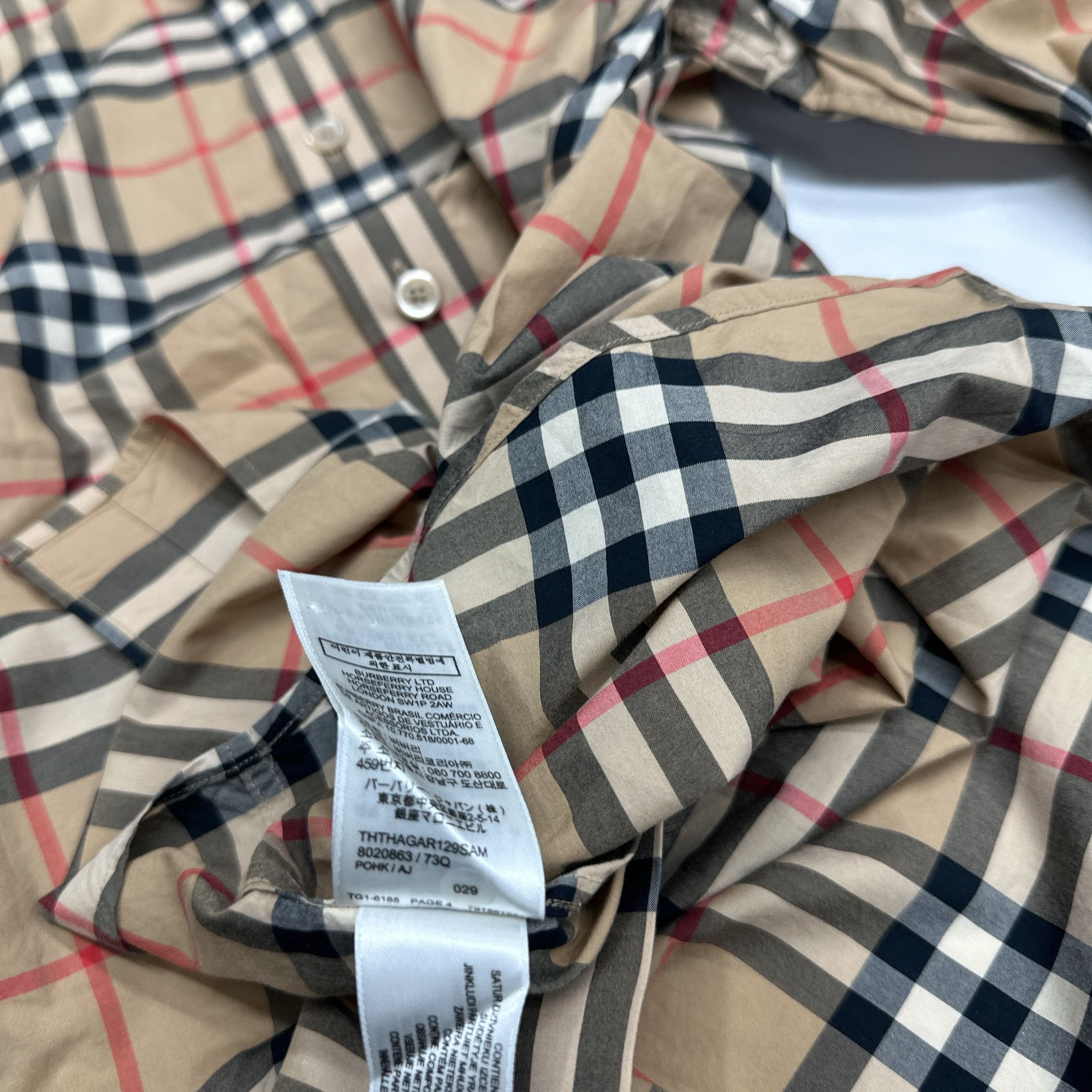Burberry Burberry Check Long Sleeve Shirt XL Size US XL / EU 56 / 4 - 5 Thumbnail