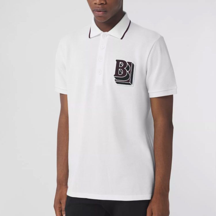 Burberry Burberry Logo Patch Polo Shirt White Size XL Size US XL / EU 56 / 4 - 19 Thumbnail
