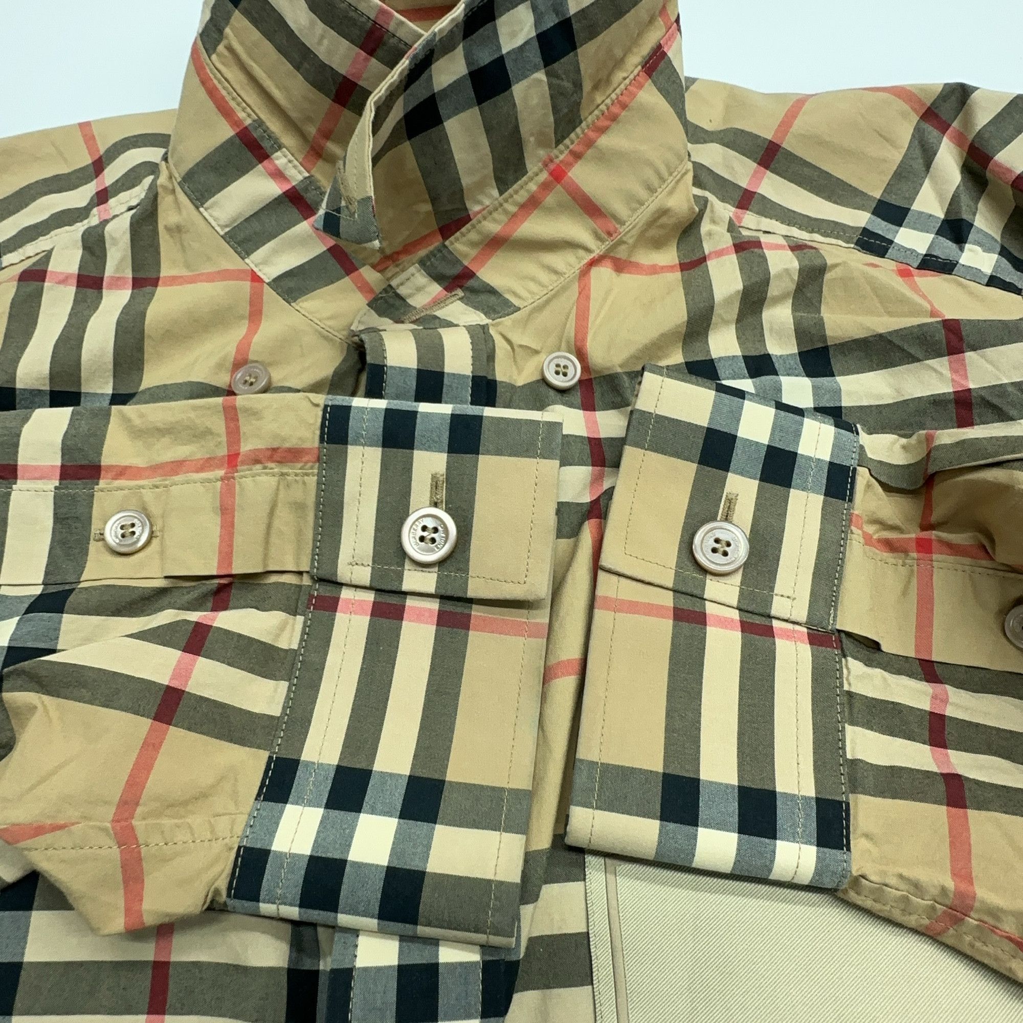 Burberry Burberry Check Patch Button Up Shirt Size XL Size US XL / EU 56 / 4 - 8 Thumbnail