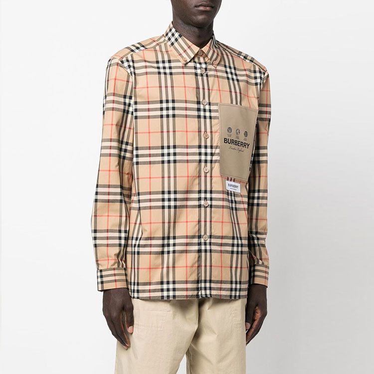 Burberry Burberry Check Patch Button Up Shirt Size XL Size US XL / EU 56 / 4 - 11 Thumbnail