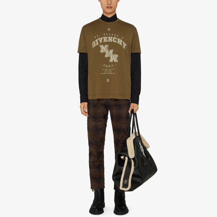 Givenchy Givenchy Logo Graphic T-Shirt Olive Size XL Size US XL / EU 56 / 4 - 10 Thumbnail