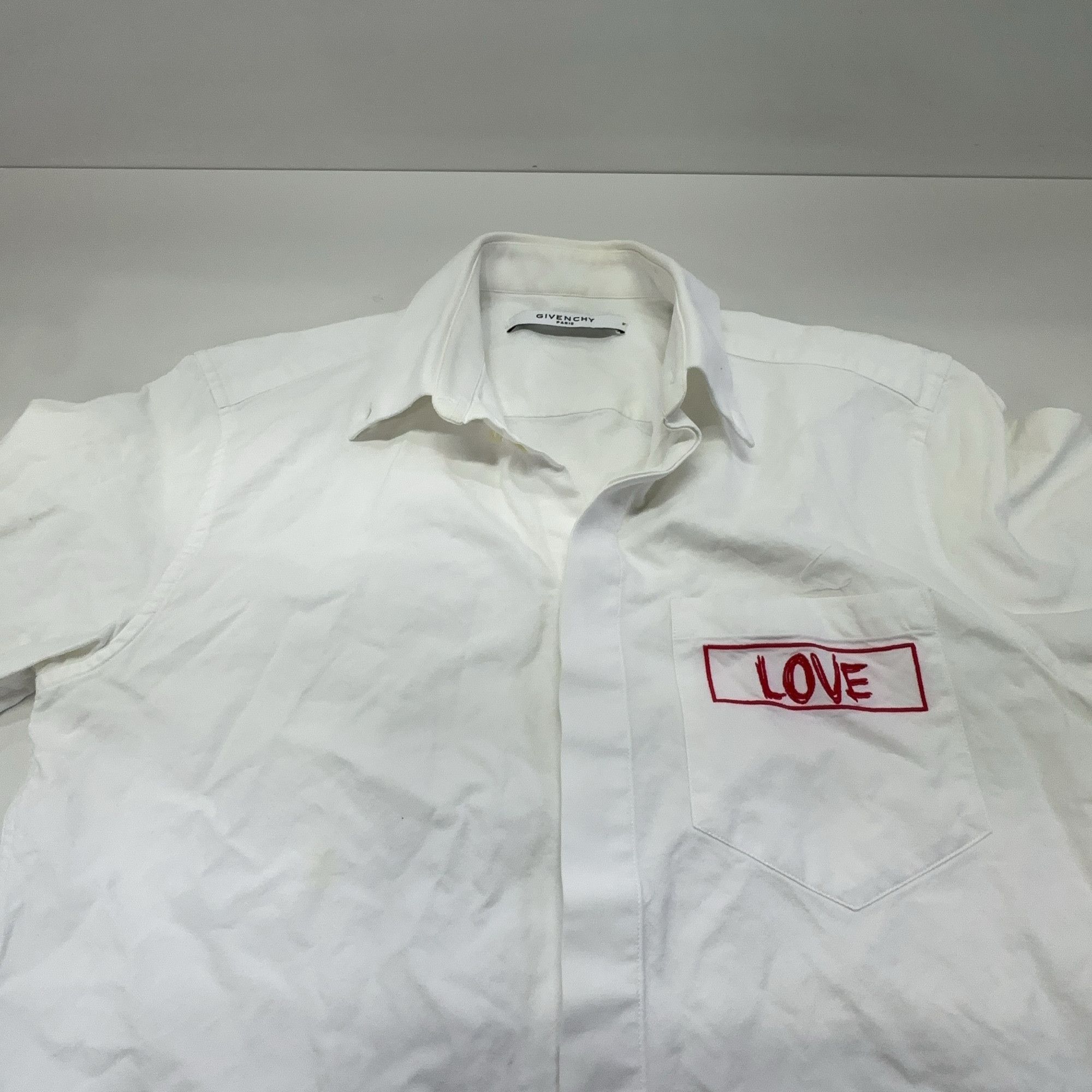 Givenchy Givenchy Love Embroidery Button Up Shirt Size S Size US S / EU 44-46 / 1 - 8 Thumbnail