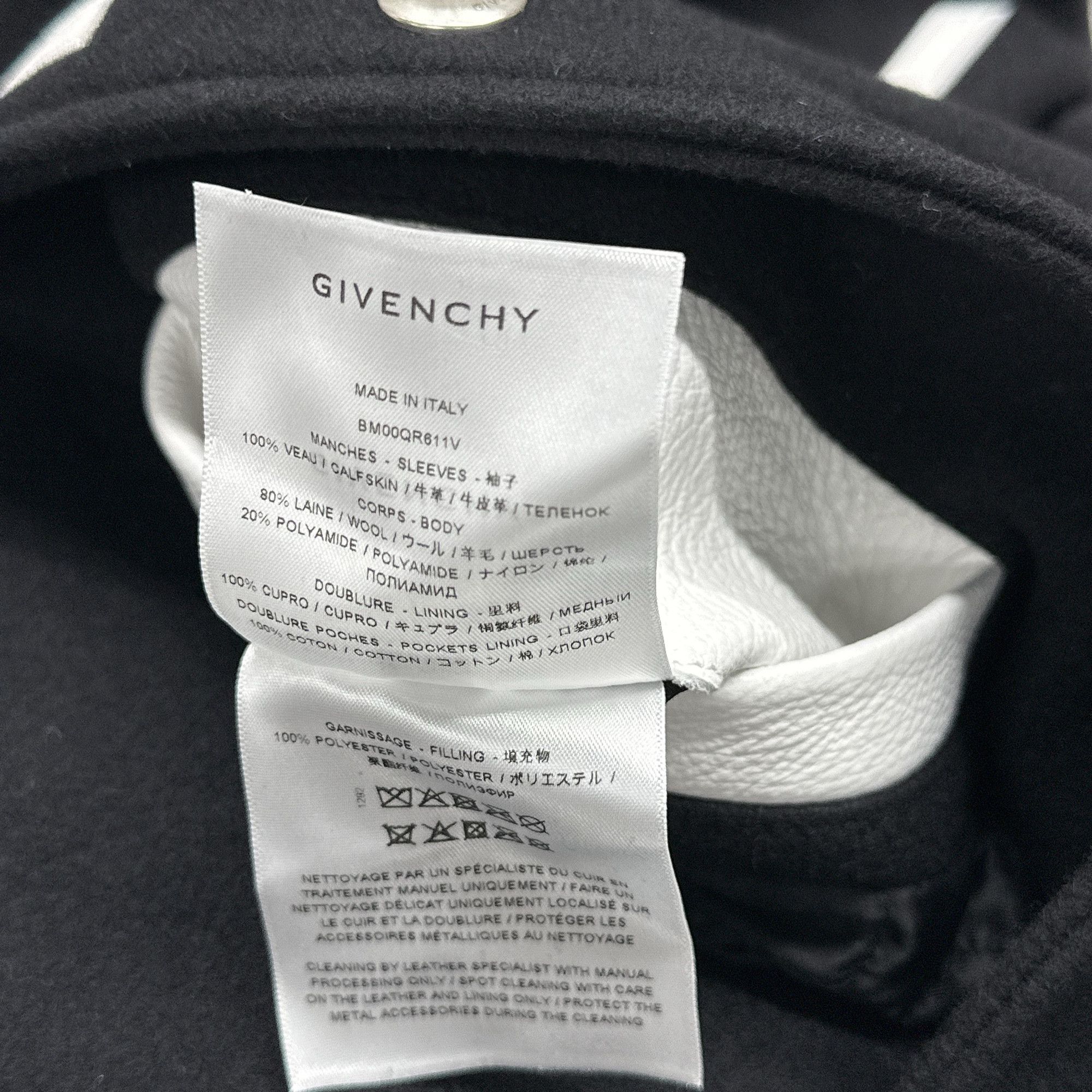 Givenchy Givenchy Logo Wool Leather Varsity Bomber Jacket Size 50 Size US M / EU 48-50 / 2 - 6 Thumbnail