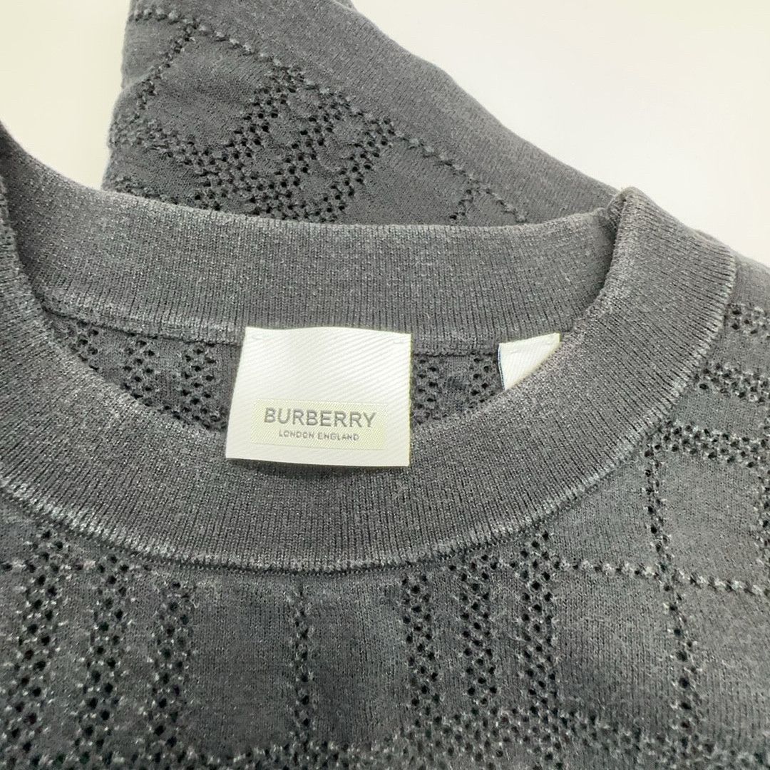 Burberry Burberry Textured Check Short Sleeve T-Shirt Size M Size US M / EU 48-50 / 2 - 3 Thumbnail