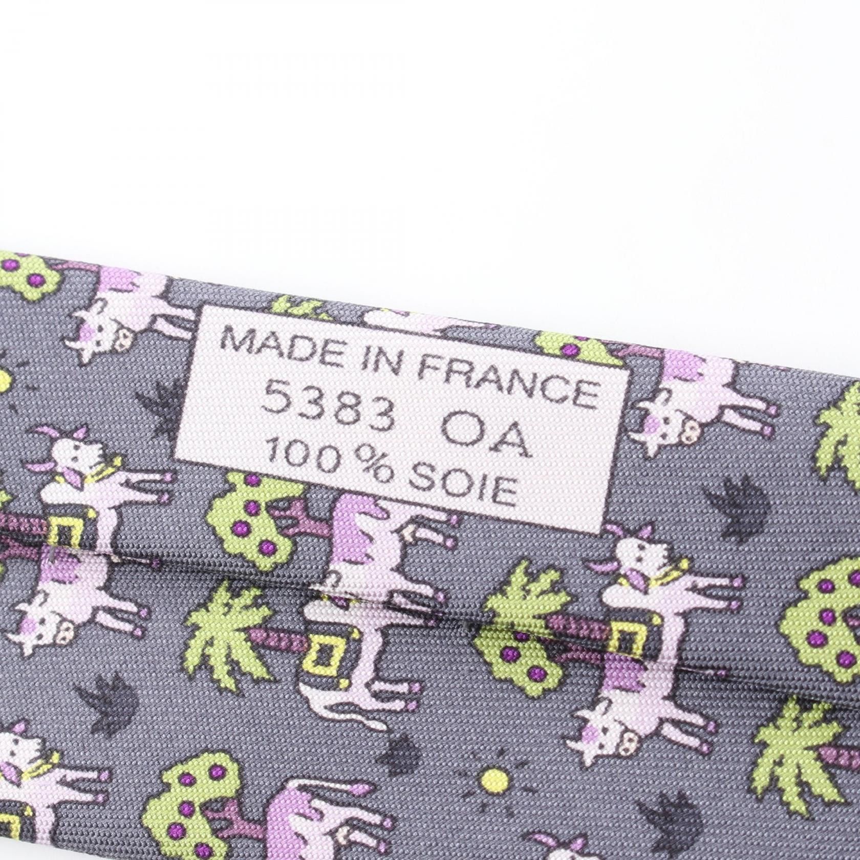 Hermes Hermes Hermes Cow Pattern Silk Tie Textile Necktie DUTY FREE for USA Size ONE SIZE - 5 Thumbnail