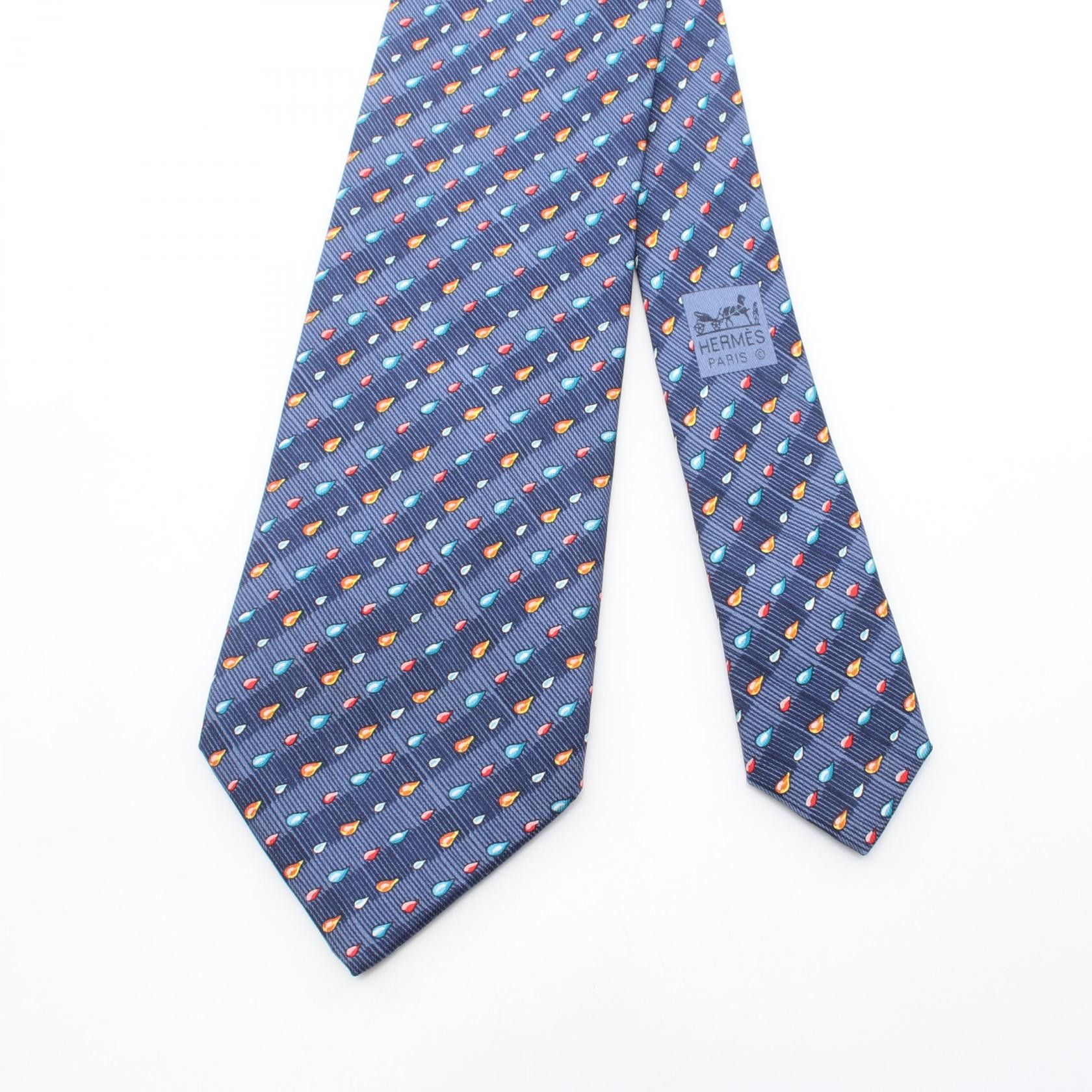 Hermes Hermes Hermes Raindrop Stripe Silk Necktie Textile Necktie DUTY FREE for USA Size ONE SIZE - 2 Thumbnail