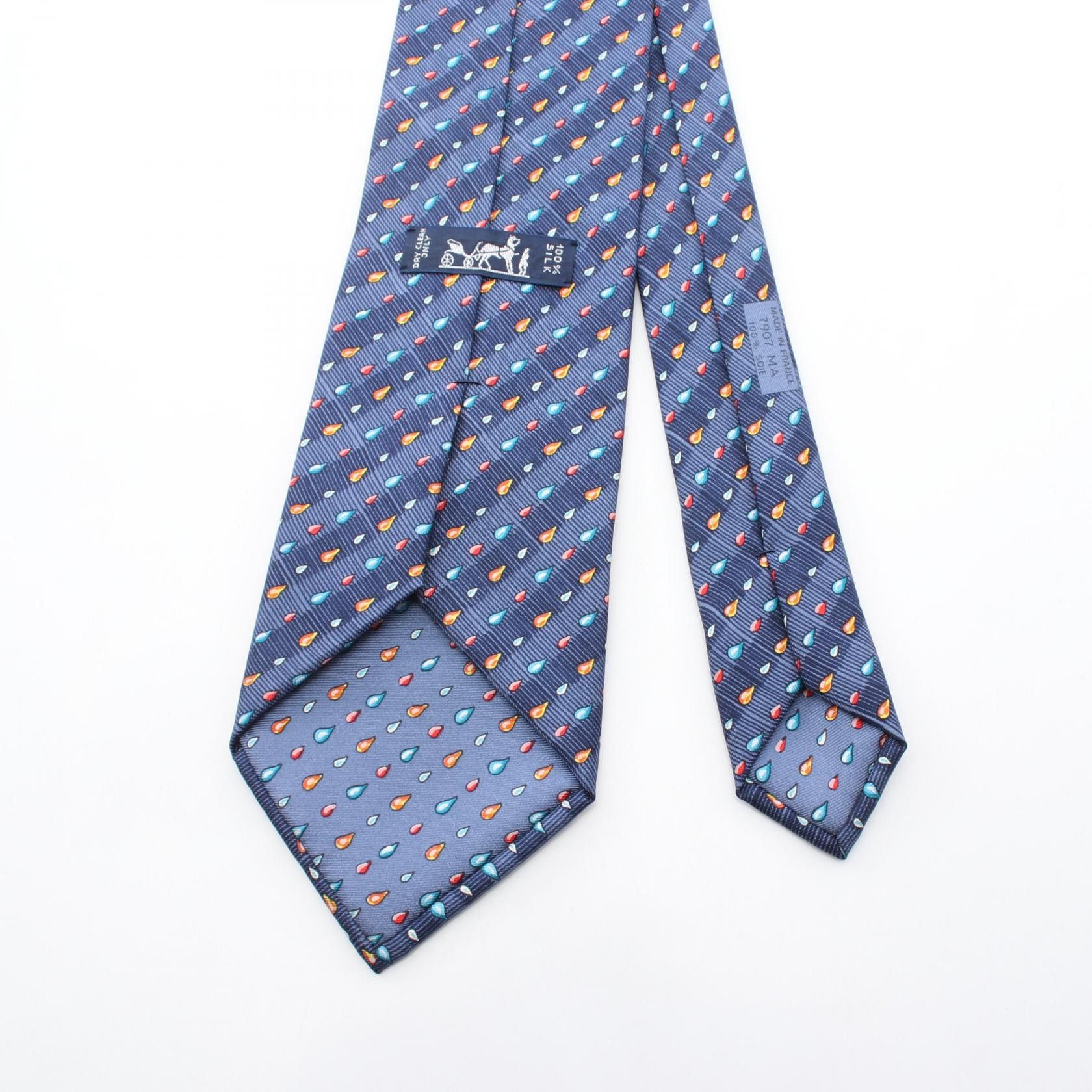 Hermes Hermes Hermes Raindrop Stripe Silk Necktie Textile Necktie DUTY FREE for USA Size ONE SIZE - 3 Thumbnail