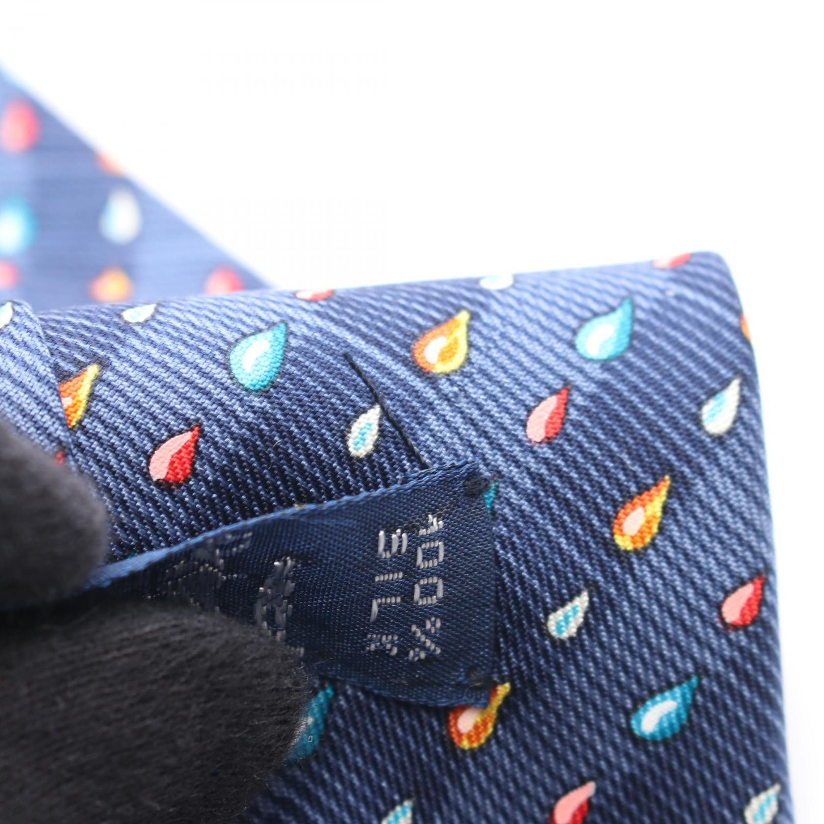 Hermes Hermes Hermes Raindrop Stripe Silk Necktie Textile Necktie DUTY FREE for USA Size ONE SIZE - 6 Thumbnail