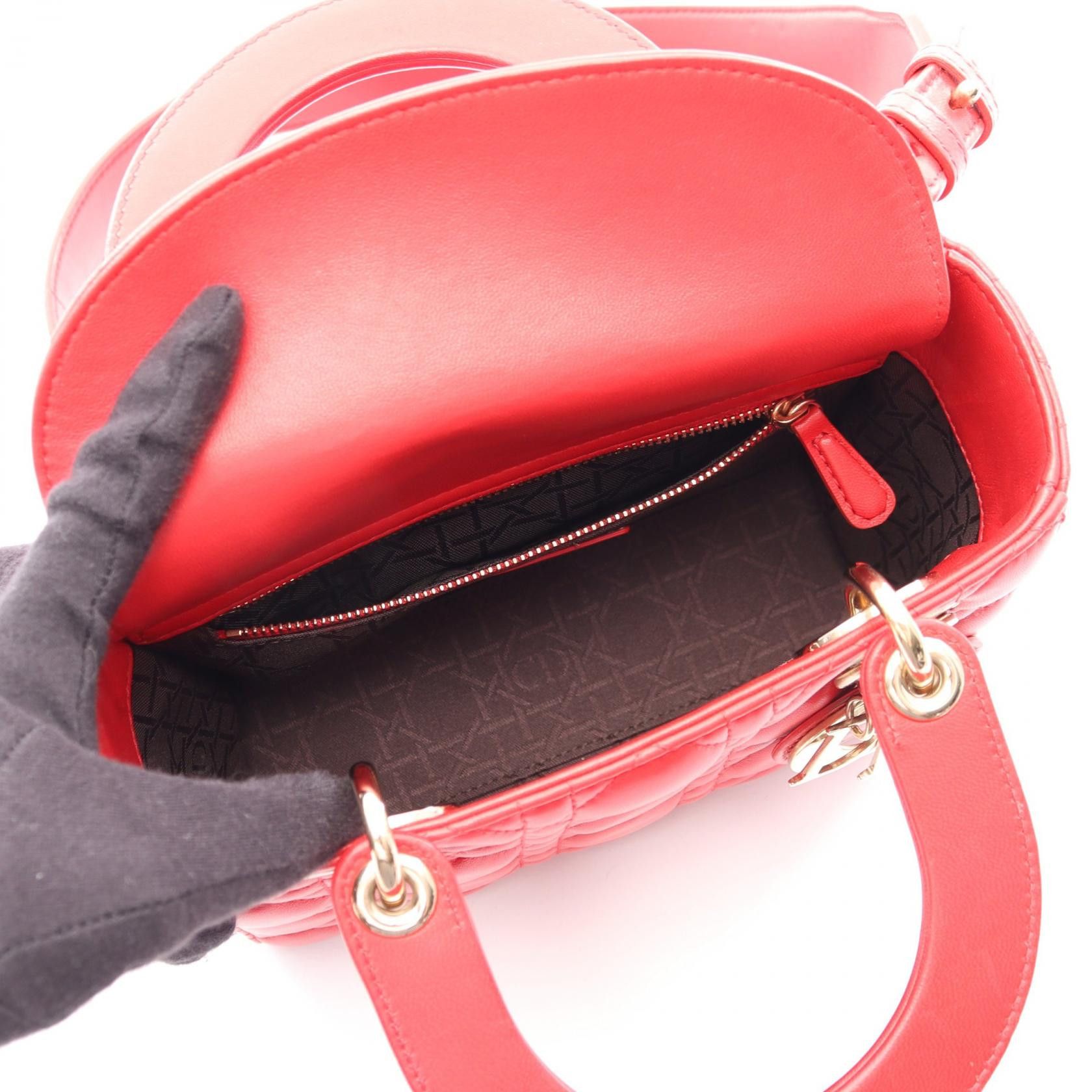Dior Dior Dior LADY DIOR MY ABCDIOR Leather Handbag Leather Handbag DUTY FREE for USA Size ONE SIZE - 3 Thumbnail