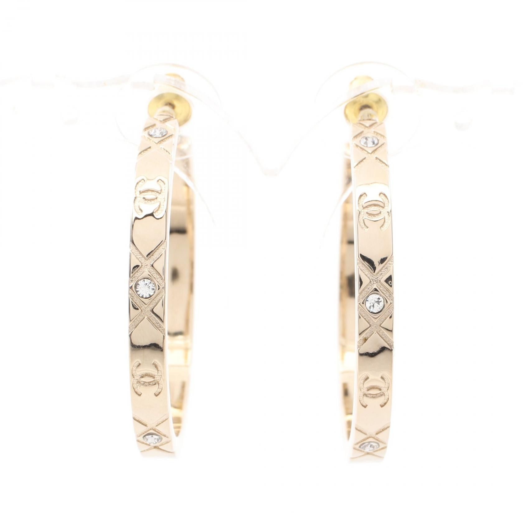 Chanel Chanel Chanel Coco Mark Hoop Earrings Metal Earrings DUTY FREE for USA Size ONE SIZE - 2 Thumbnail