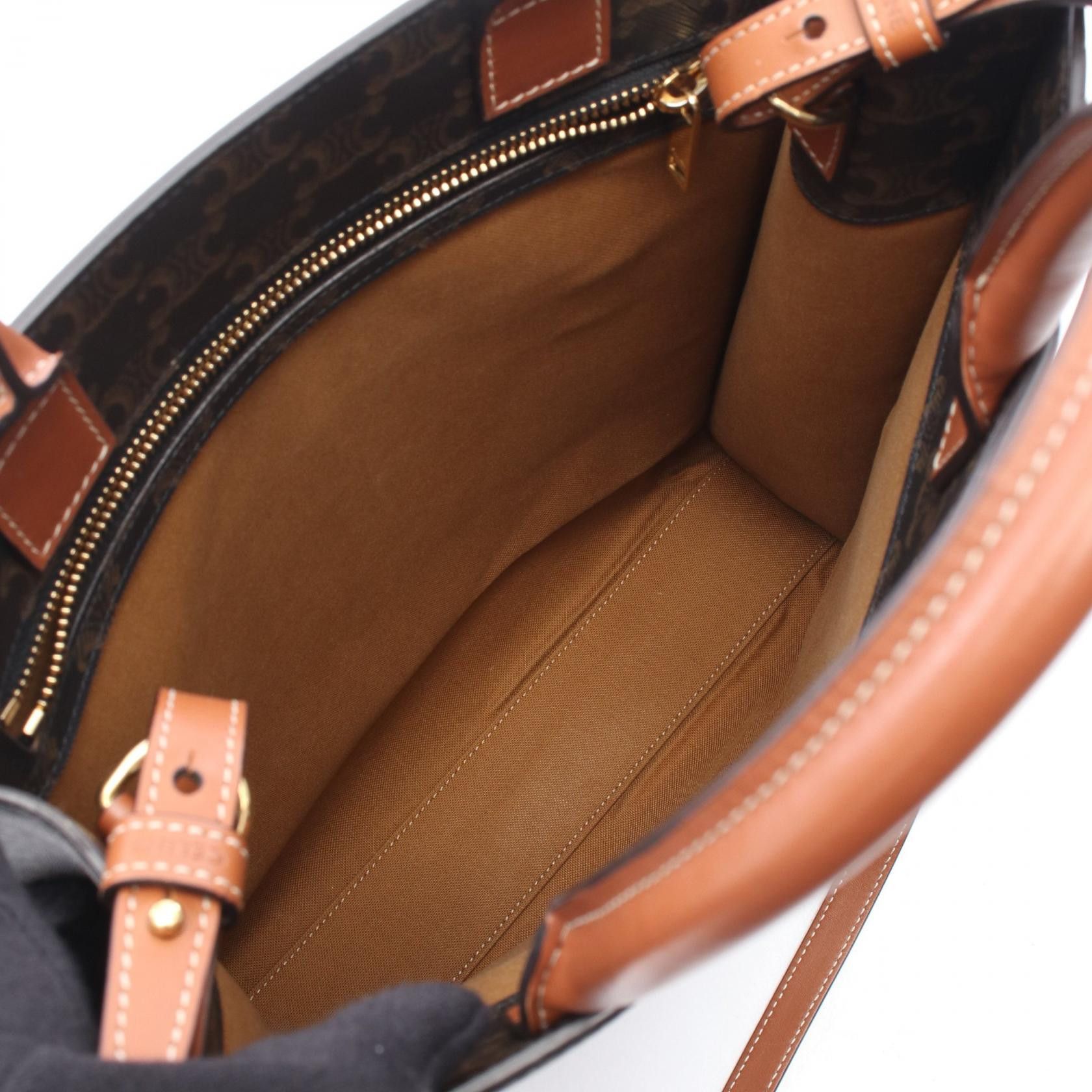 Celine Celine CELINE Small Vertical Cabas Triomphe Coated Canvas Leather 2way Tote Bag Plastic / Synthetic Tote Bag 191542 DUTY FREE for USA Size ONE SIZE - 3 Thumbnail