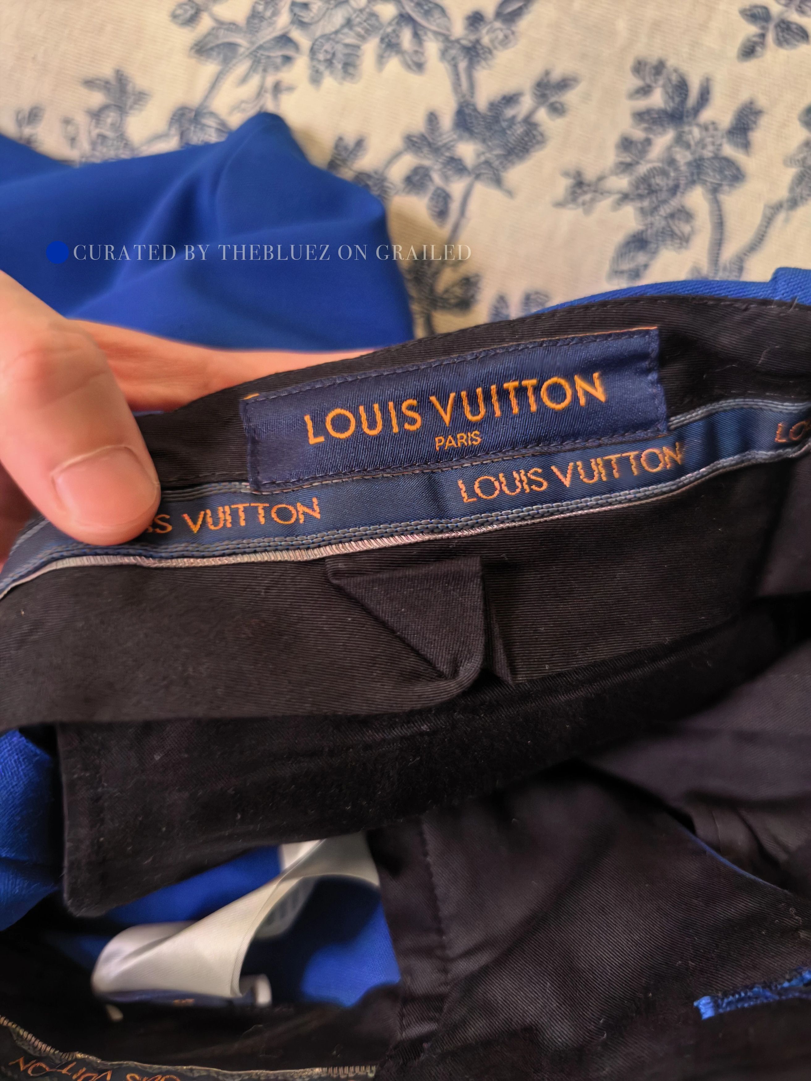 Louis Vuitton Klein Blue Wide-Leg Wool Trousers Size US 40 / EU 56 - 3 Thumbnail