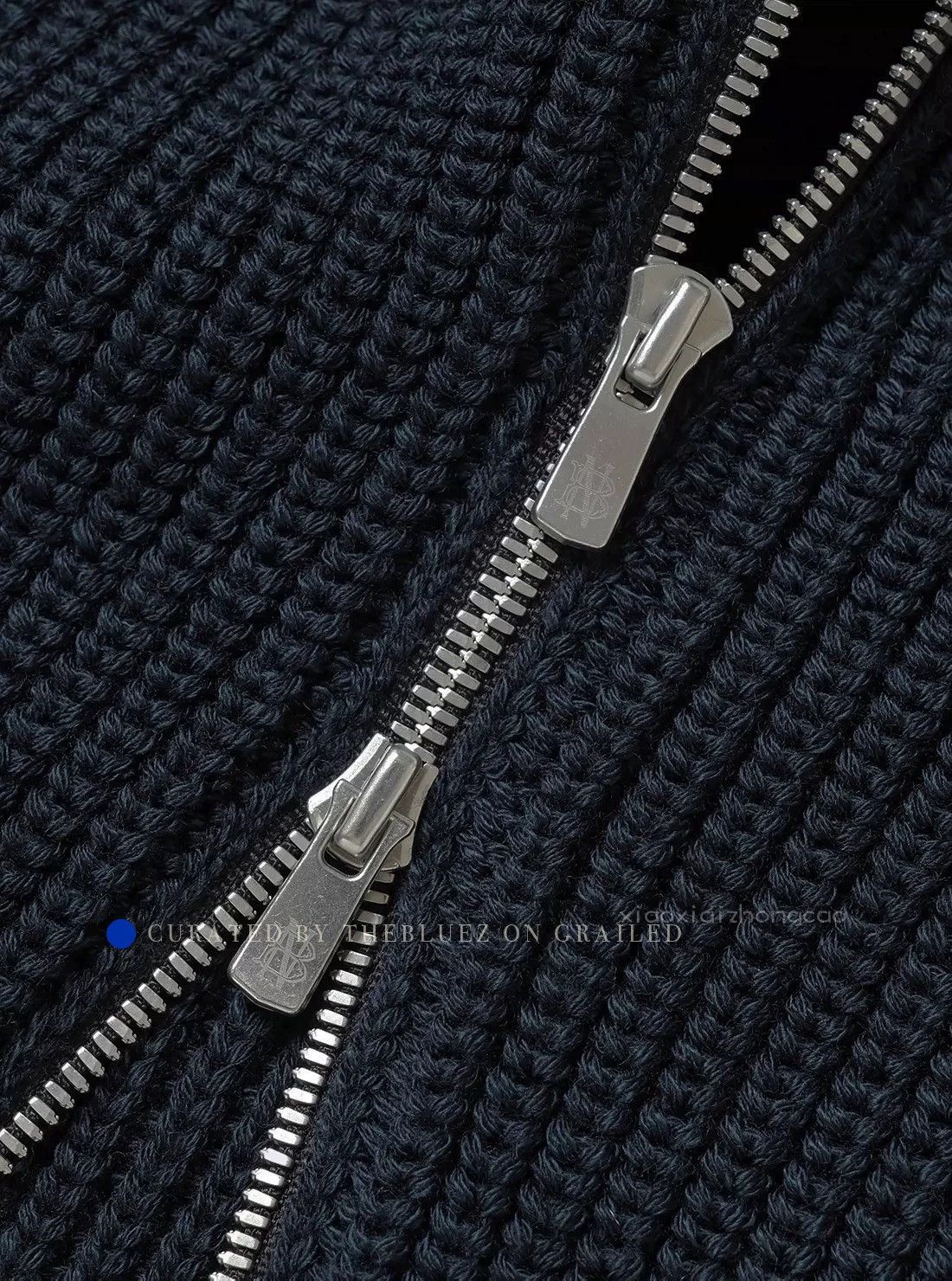 Batoner Zipper Knit Jacket in Navy Blue Size US L / EU 52-54 / 3 - 3 Thumbnail