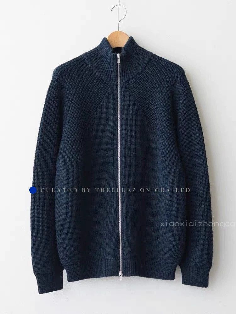 Batoner Zipper Knit Jacket in Navy Blue Size US L / EU 52-54 / 3 - 2 Thumbnail