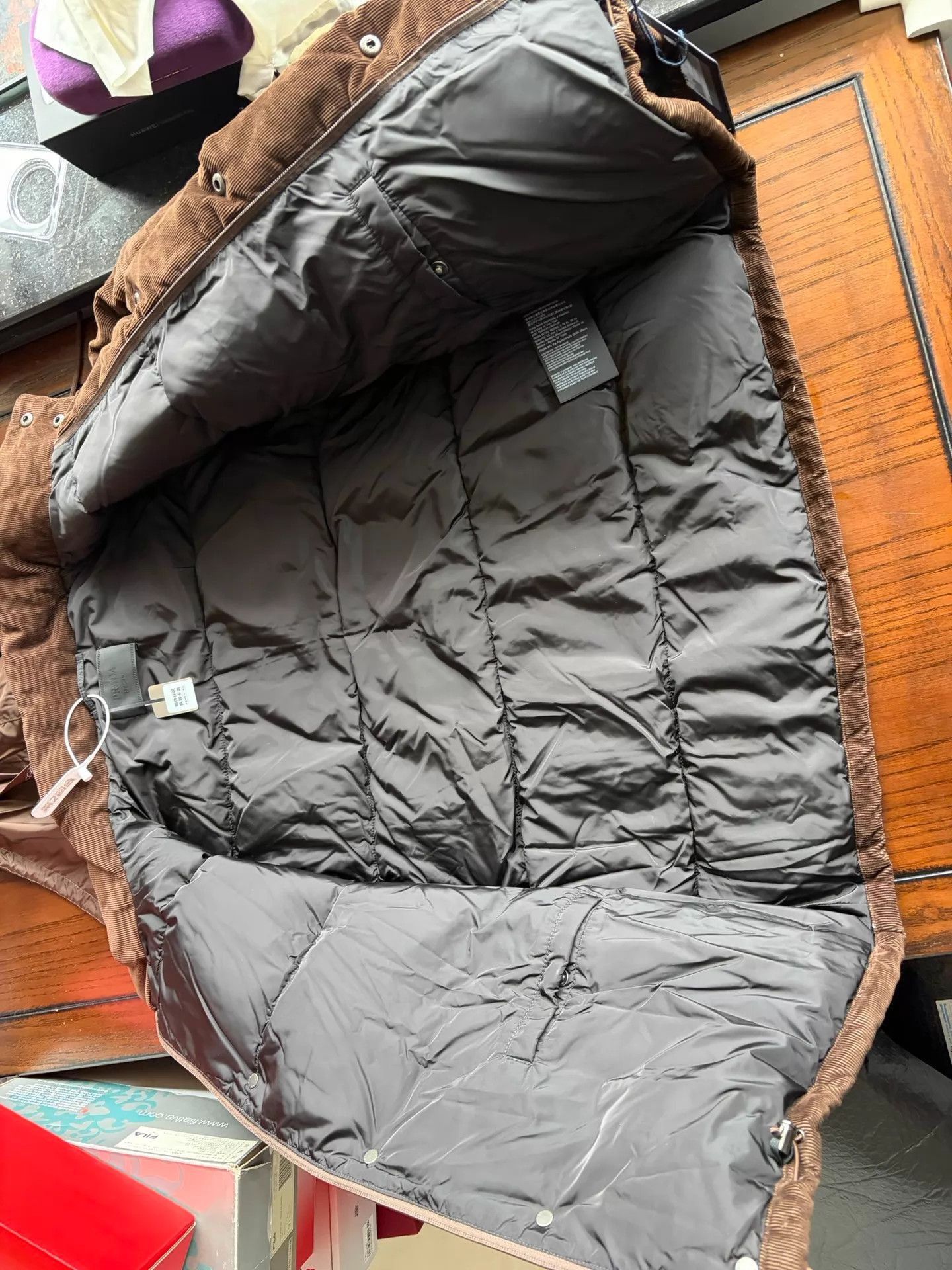 Prada Brown Cotton Jacket with Triangle Logo Size US M / EU 48-50 / 2 - 5 Thumbnail
