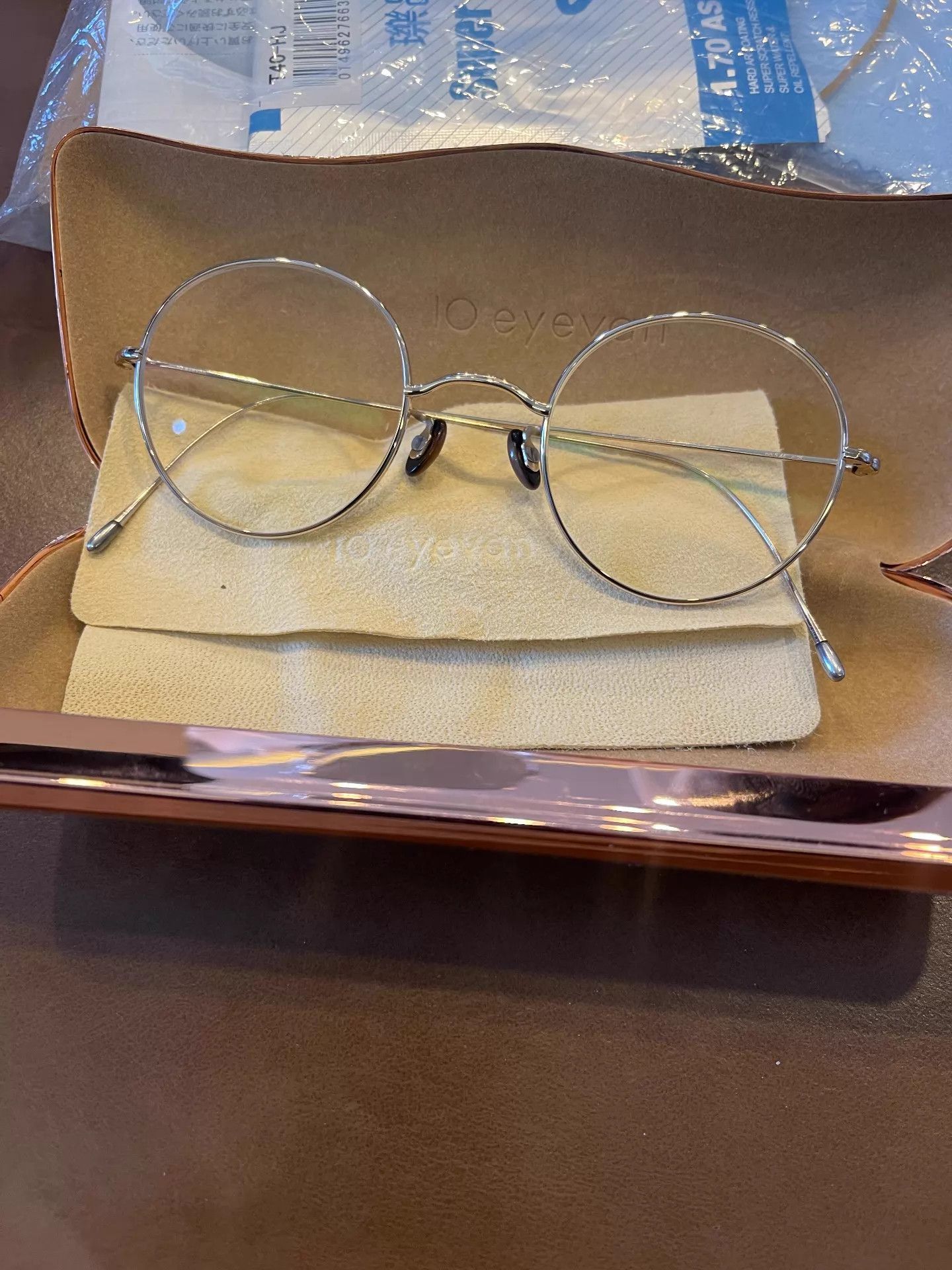 Eyevan 7285 Handmade Silver Eyewear with HD Lenses Size ONE SIZE - 2 Thumbnail