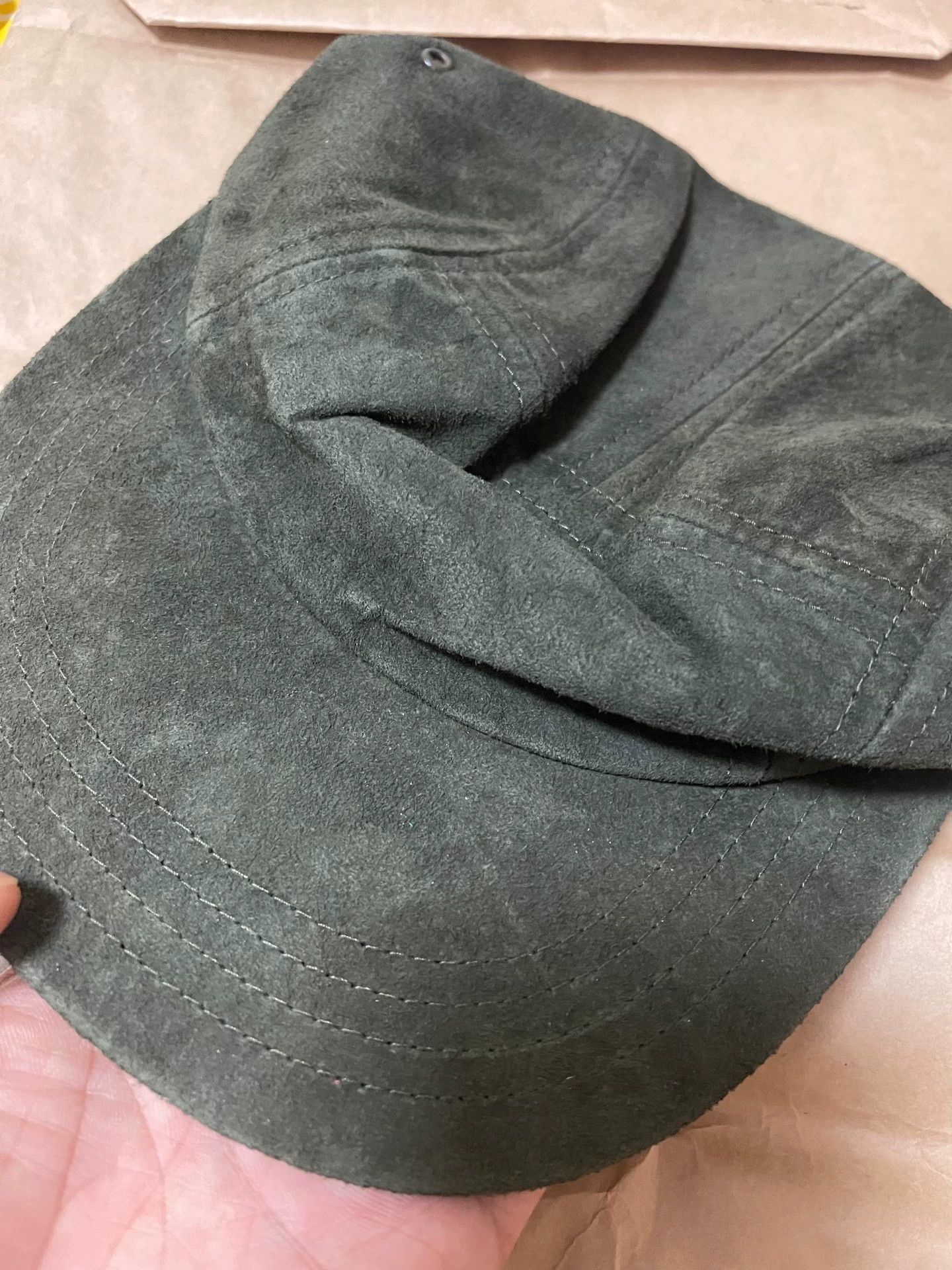 Hender Scheme Suede Dark Green Pig Jet Cap Size ONE SIZE - 3 Thumbnail