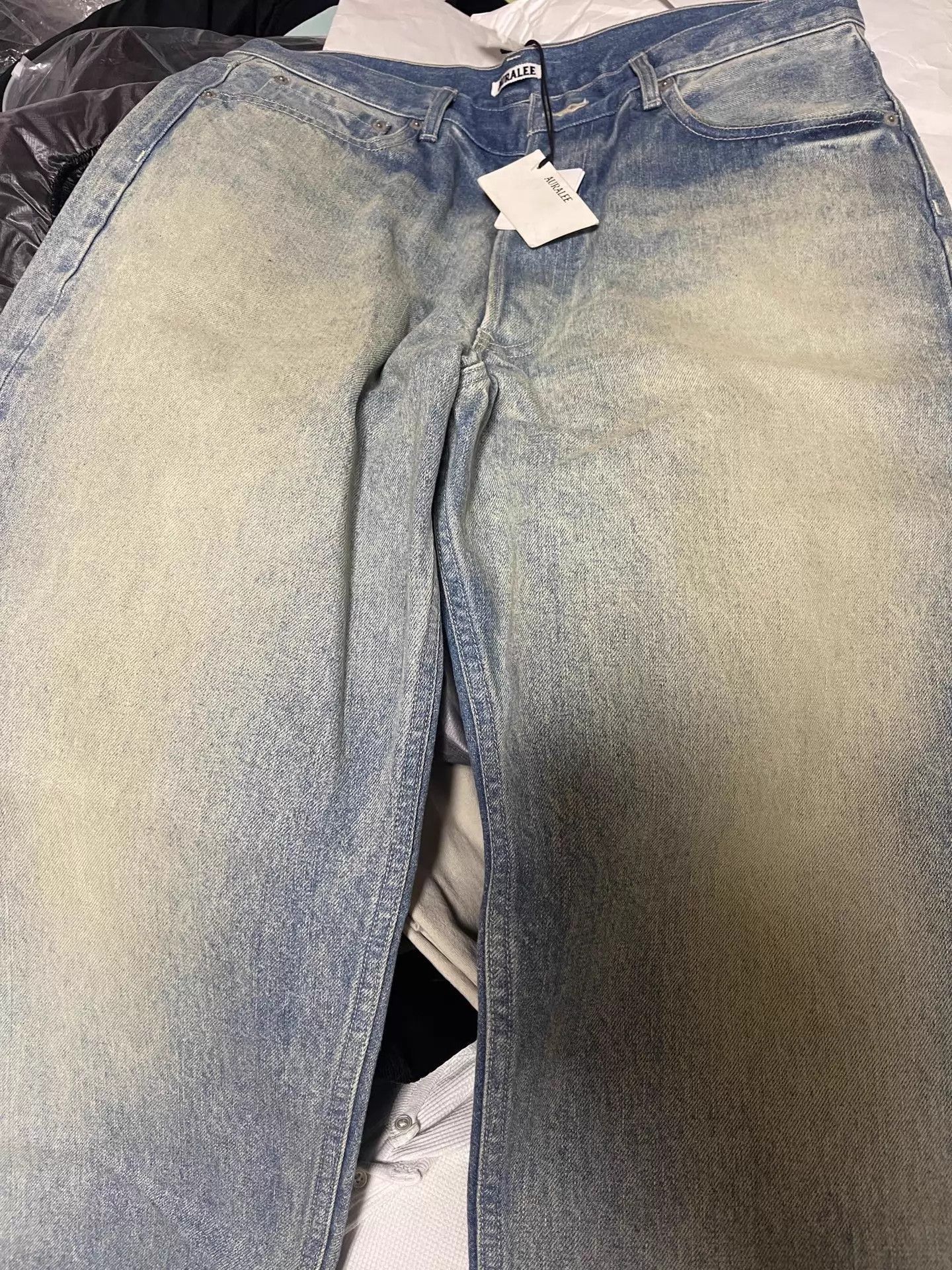 Auralee Faded Heavy Wide Denim Jeans in Blue Size US 36 / EU 52 - 2 Thumbnail