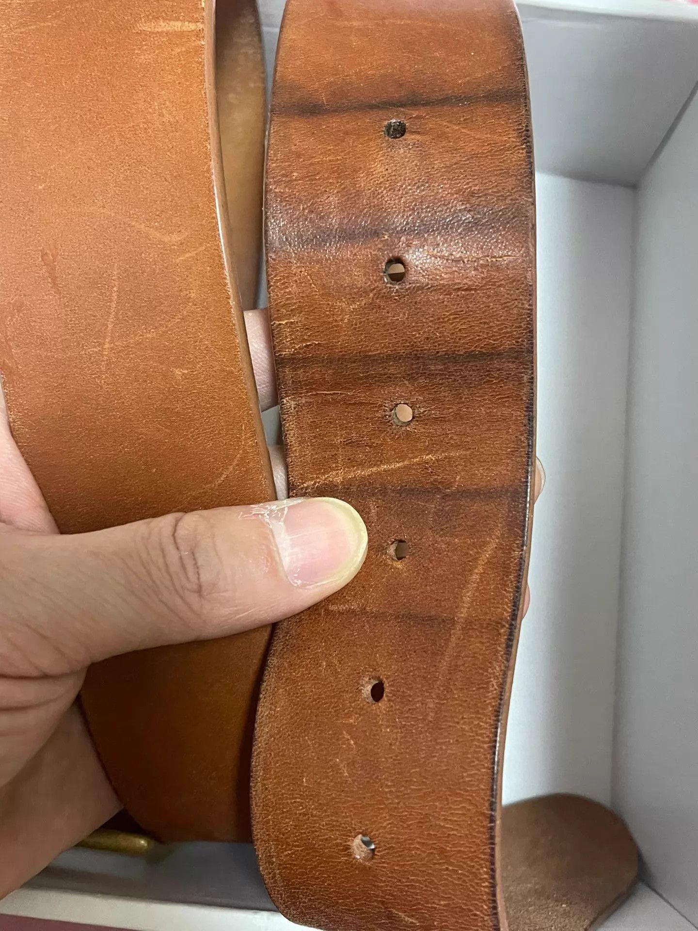 Visvim Aged Brass Brown Leather Belt Size ONE SIZE - 4 Thumbnail