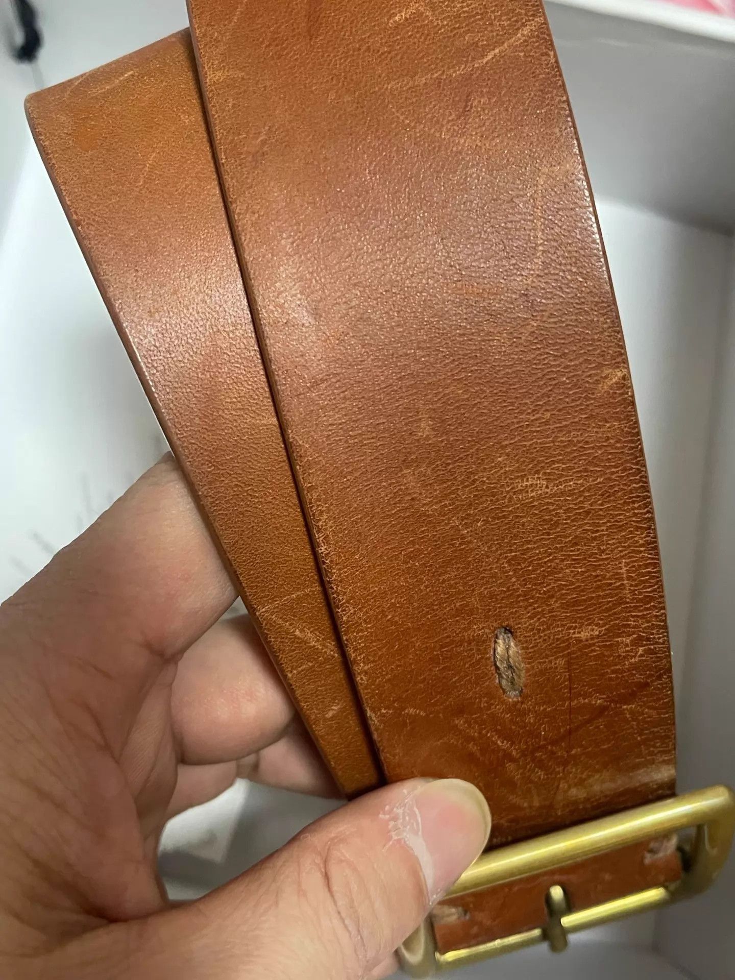 Visvim Aged Brass Brown Leather Belt Size ONE SIZE - 3 Thumbnail