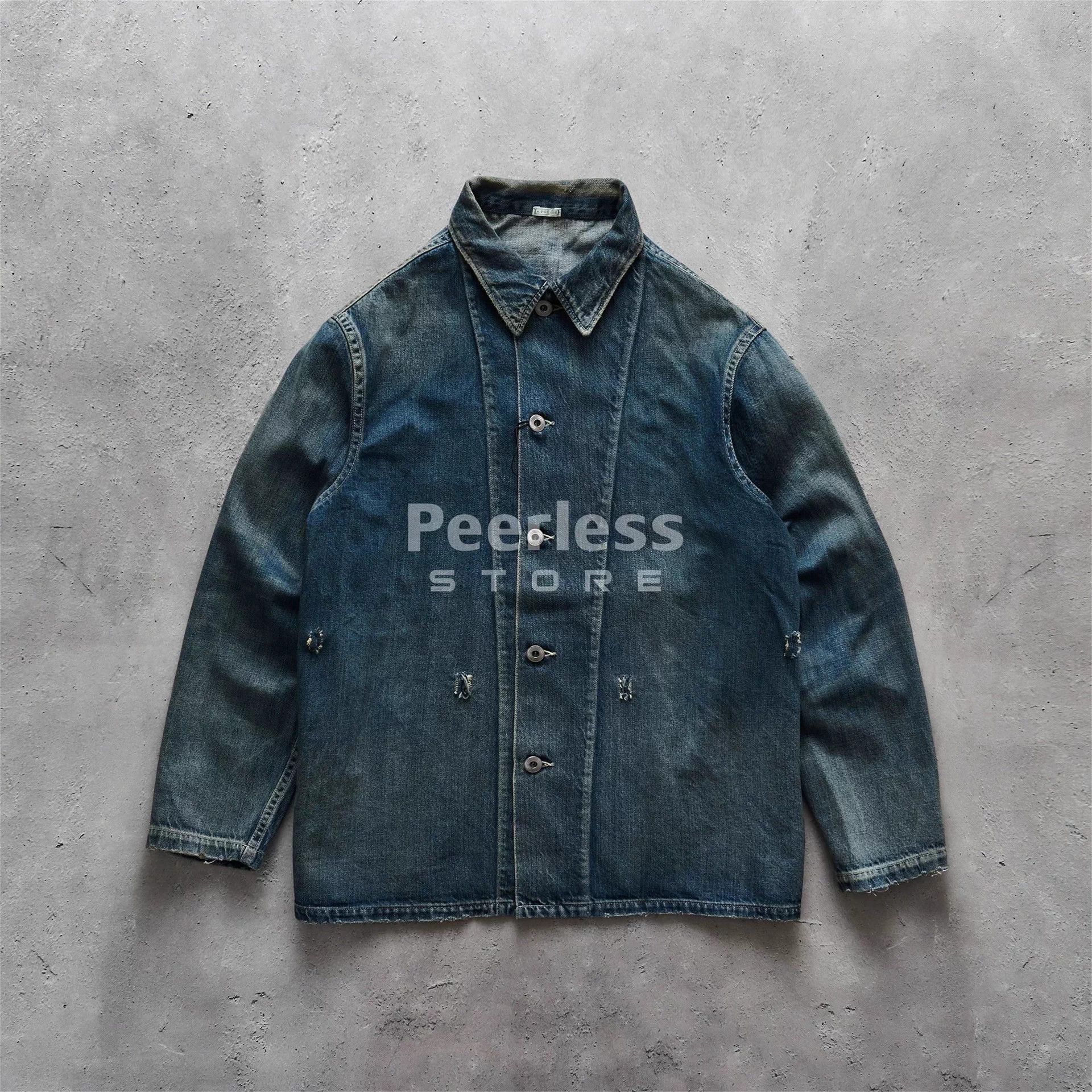 A.PRESSE Vintage Washed Denim Jacket - XL Size US XL / EU 56 / 4 - 2 Thumbnail