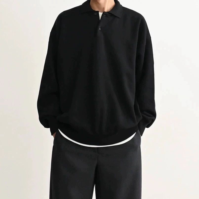 Auralee Plush Black Polo Neck Sweatshirt in XL Size US XL / EU 56 / 4 - 7 Thumbnail