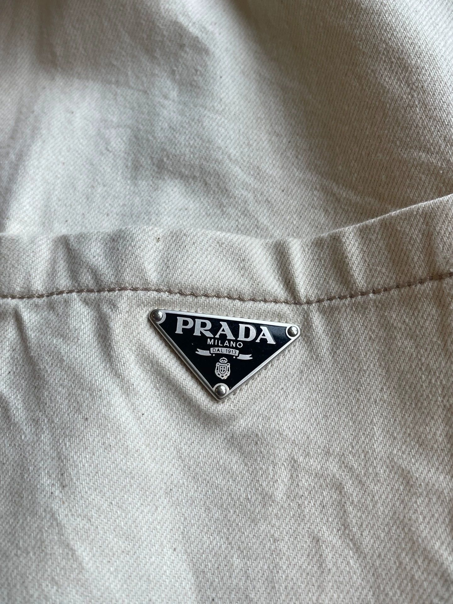 Prada Beige Denim Jacket in Size L Size US L / EU 52-54 / 3 - 5 Thumbnail