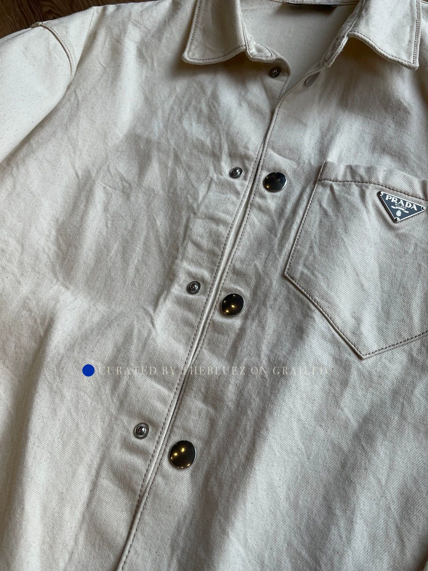 Prada Beige Denim Jacket in Size L Size US L / EU 52-54 / 3 - 6 Thumbnail