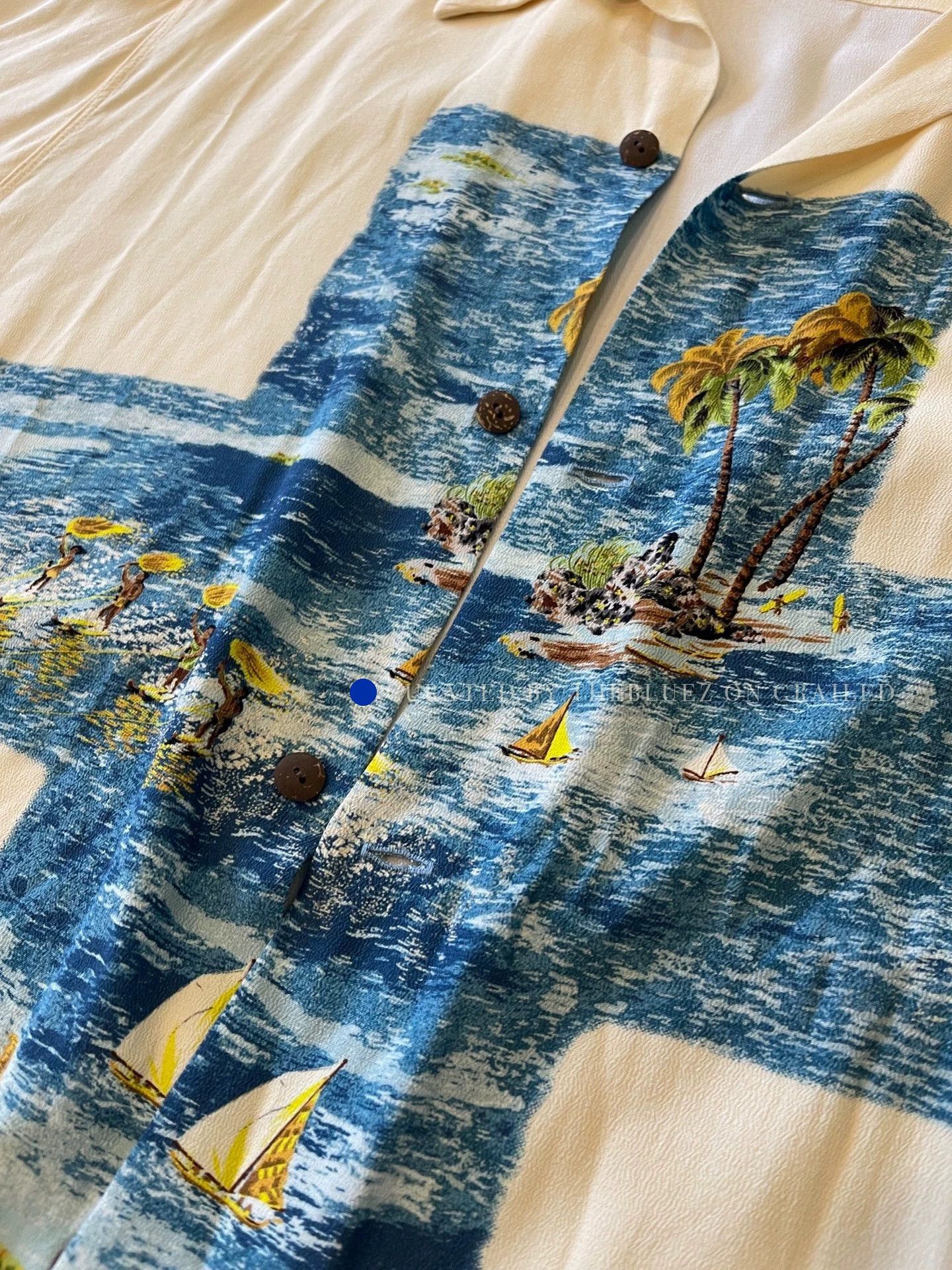 Kapital White Hawaiian Button-Up with Palm Print Size US XXL / EU 58 / 5 - 2 Thumbnail