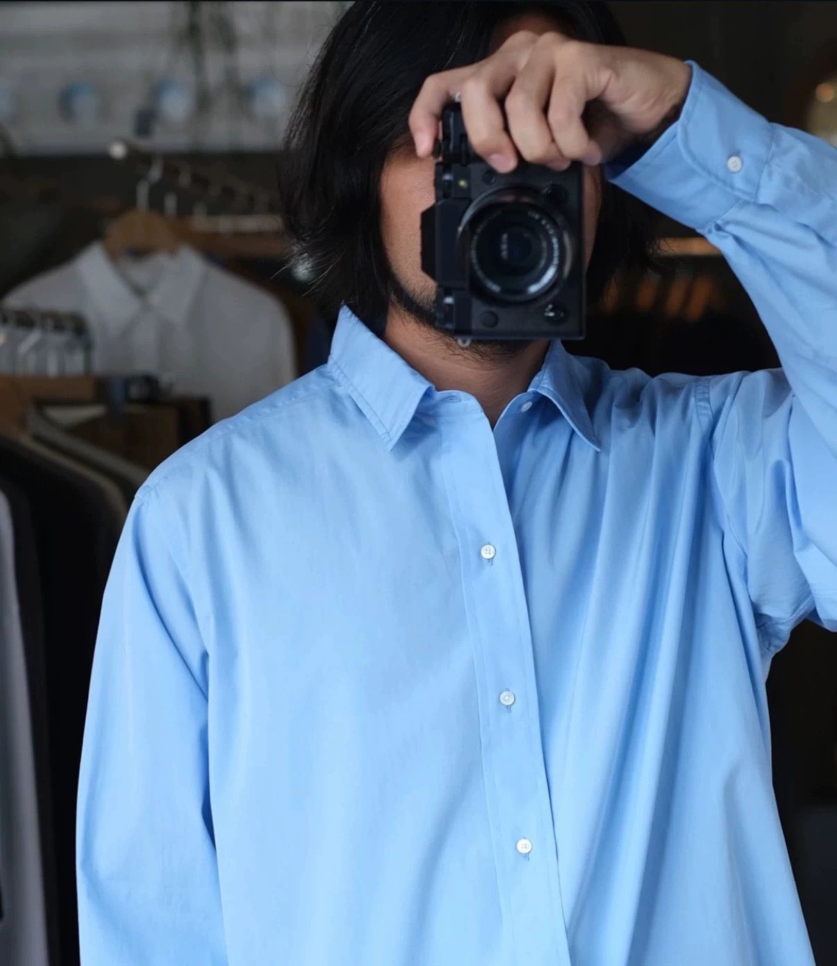 A.PRESSE Sky Blue Regular Collar Button Up Shirt Size US M / EU 48-50 / 2 - 3 Thumbnail