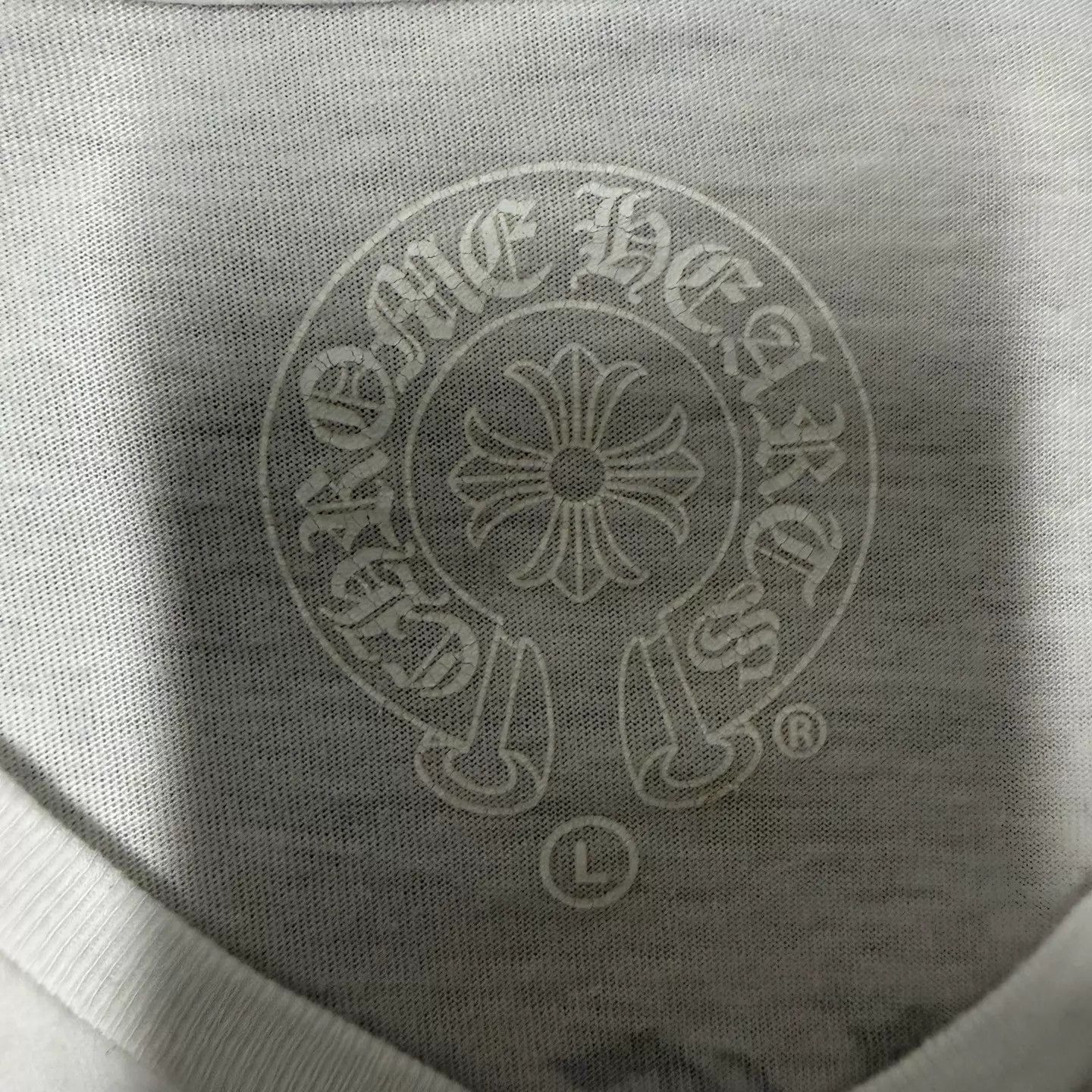 Chrome Hearts White V-neck Cross Short Sleeve Tee Size US L / EU 52-54 / 3 - 3 Thumbnail