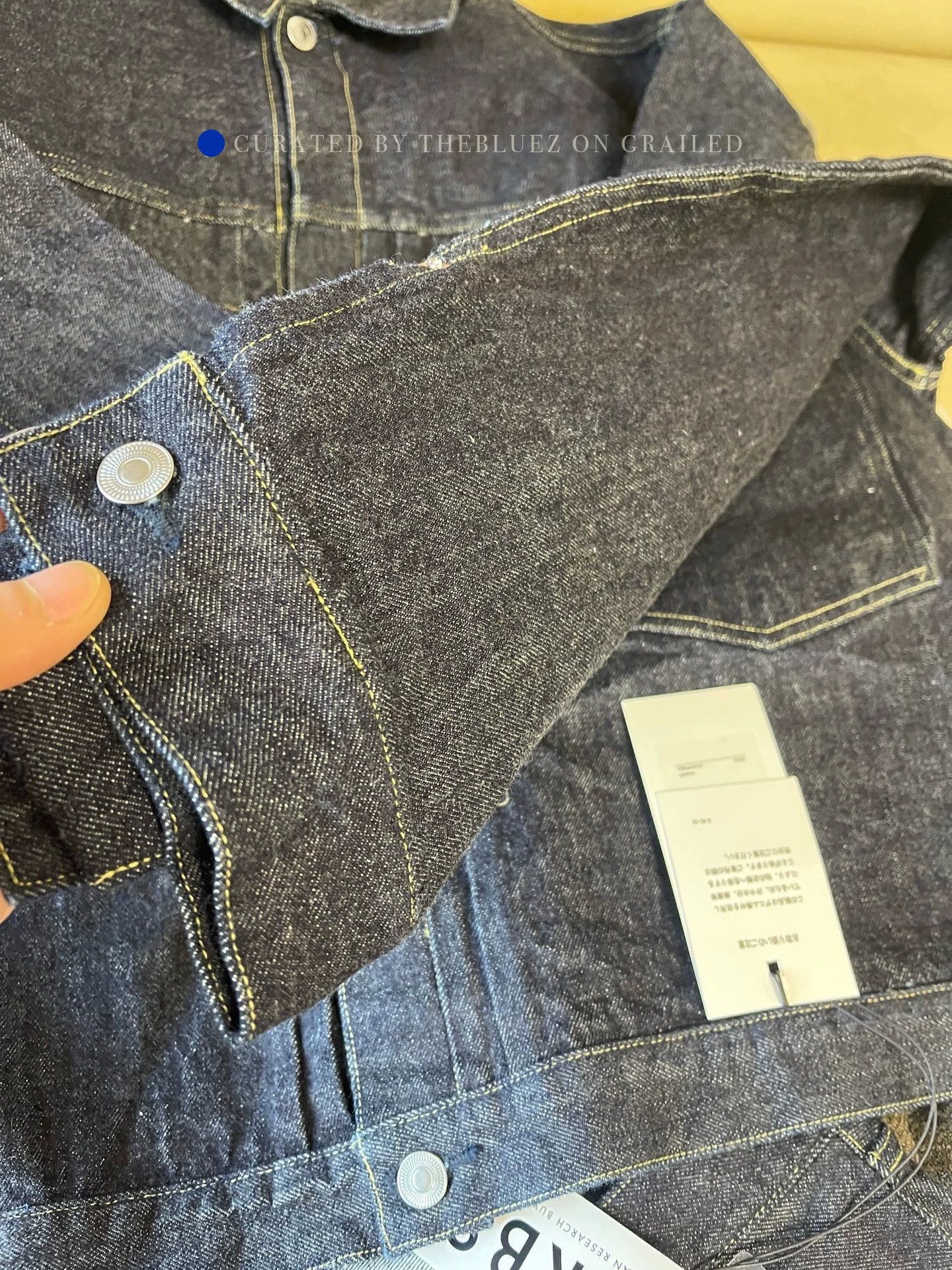 A.PRESSE Wide-Leg Washed Denim Pants in Blue Size US 30 / EU 46 - 4 Thumbnail