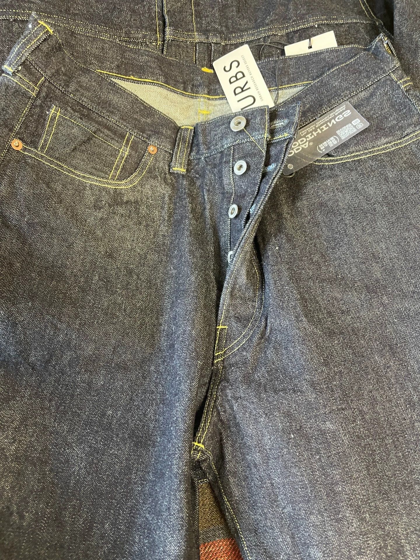 A.PRESSE Wide-Leg Washed Denim Pants in Blue Size US 30 / EU 46 - 2 Thumbnail