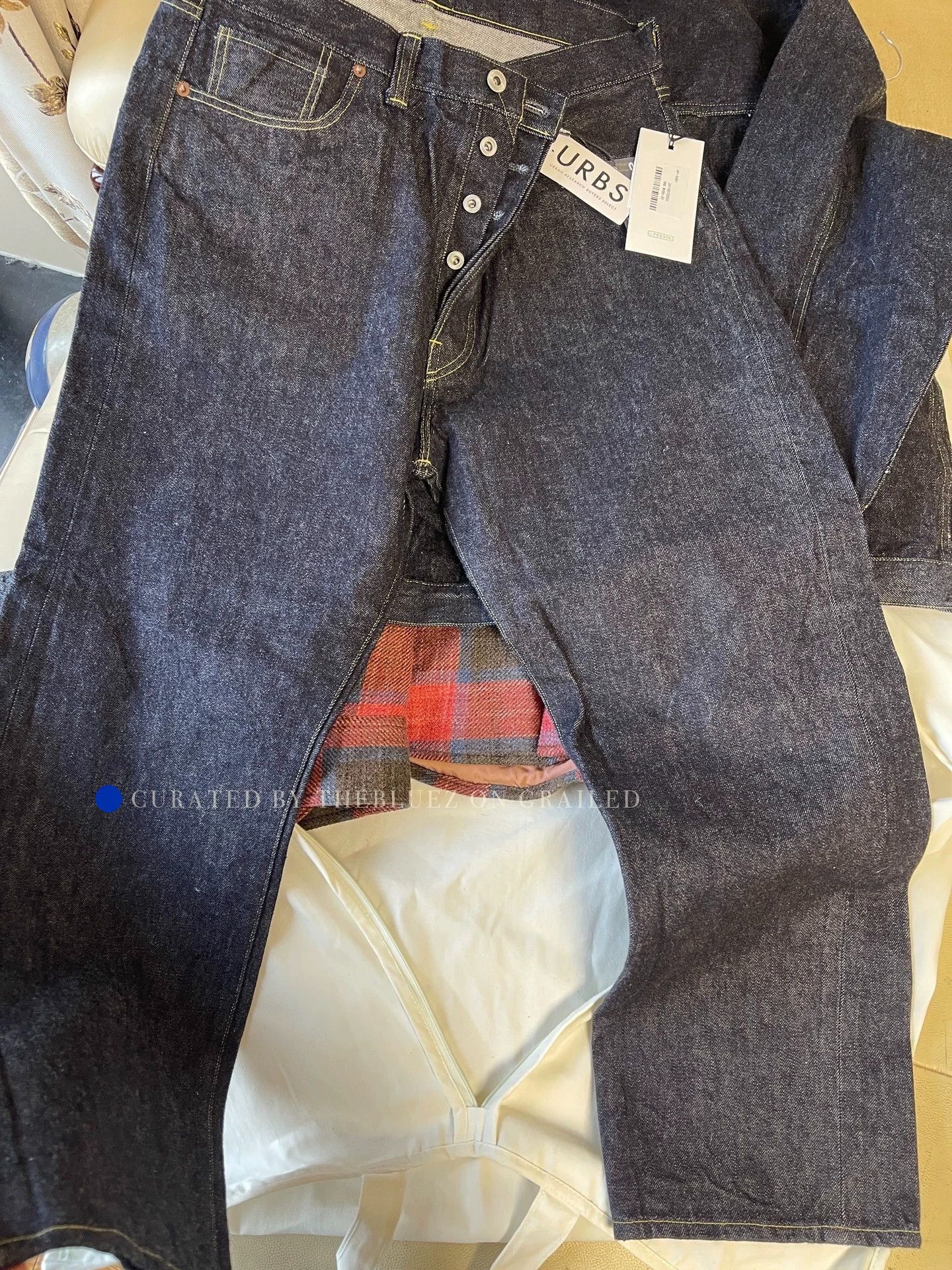 A.PRESSE Wide-Leg Washed Denim Pants in Blue Size US 30 / EU 46 - 5 Thumbnail