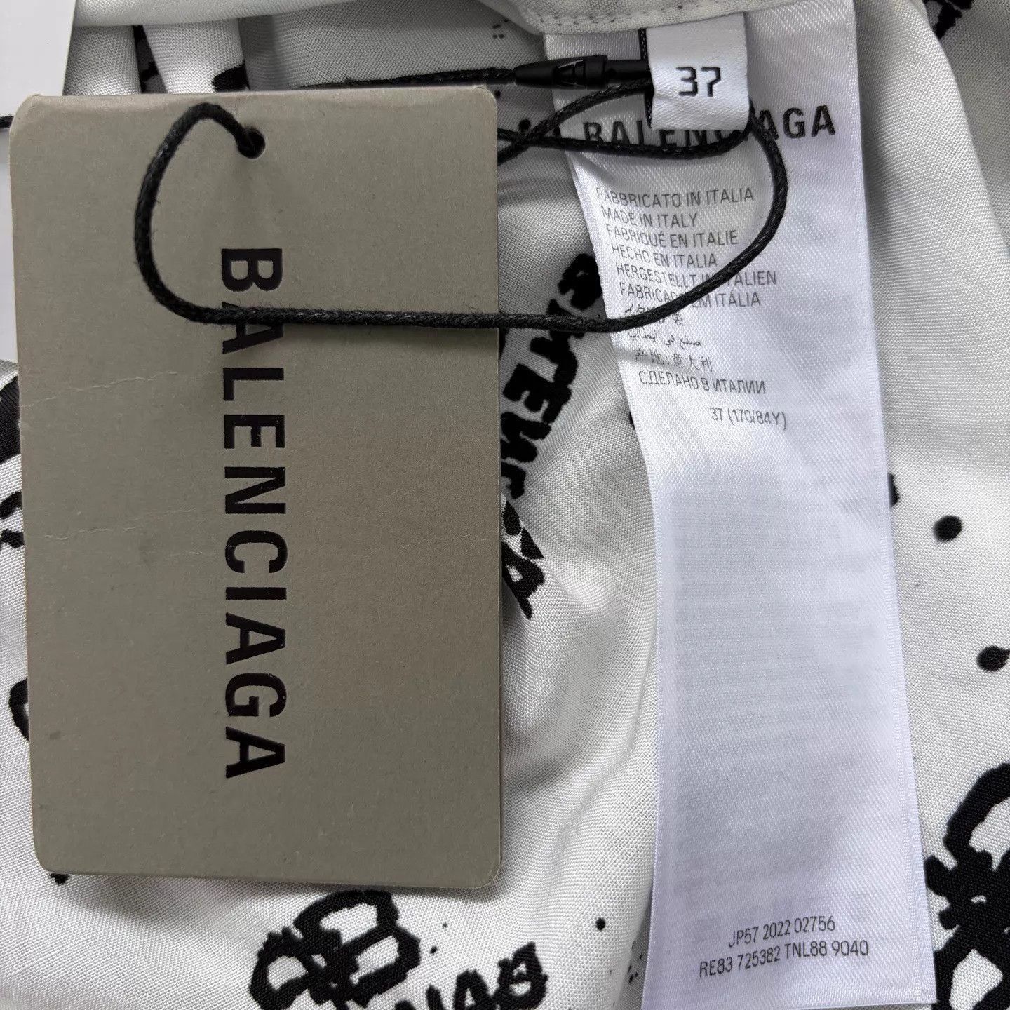 Balenciaga Oversized White Logo Shirt Size US XS / EU 42 / 0 - 5 Thumbnail