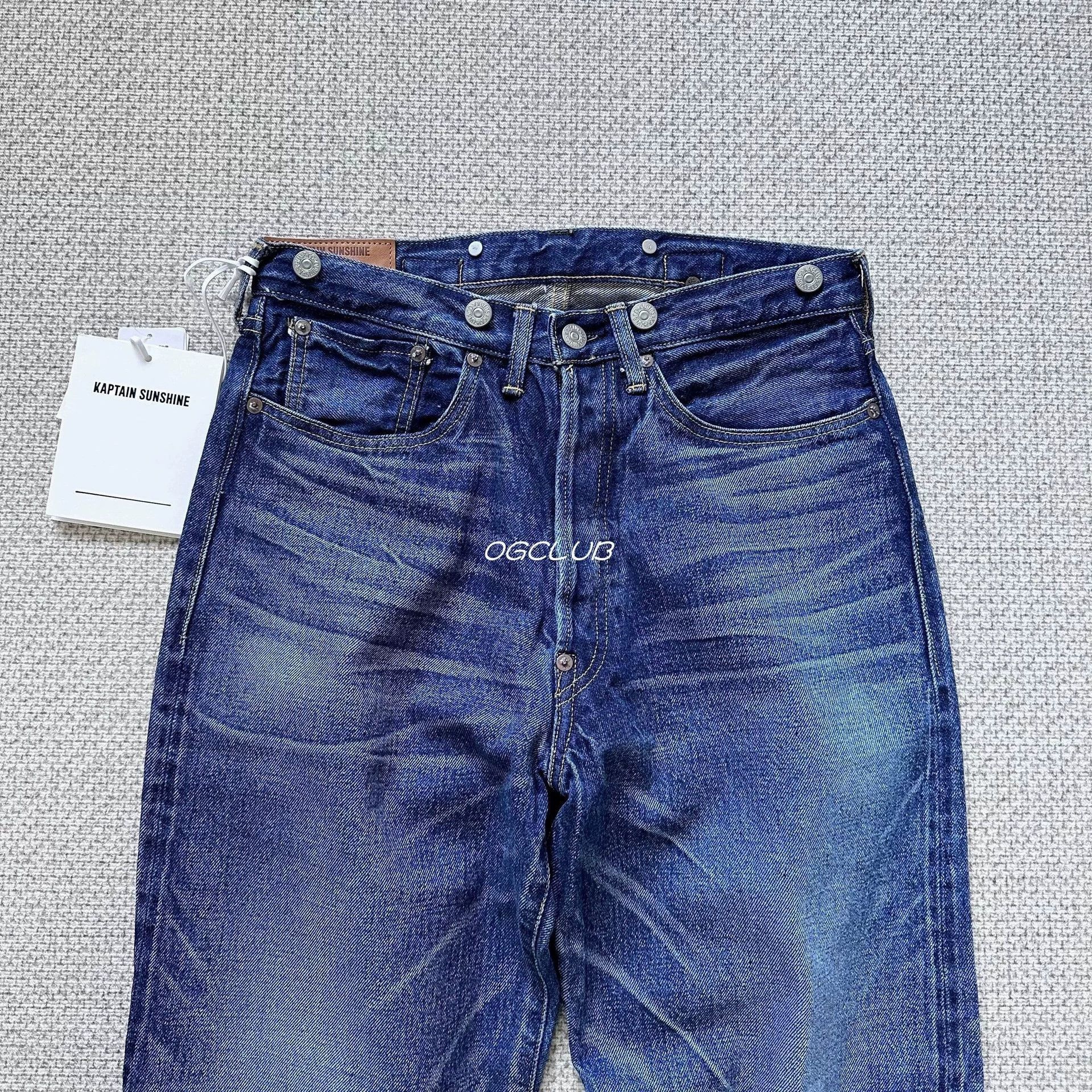 Kaptain Sunshine Vintage Straight Fit Japanese Washed Denim Jeans Size US 32 / EU 48 - 4 Thumbnail