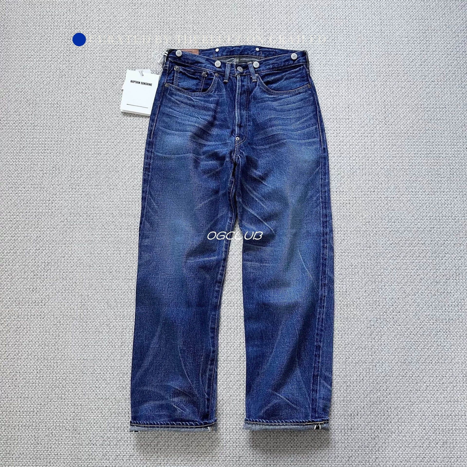 Kaptain Sunshine Vintage Straight Fit Japanese Washed Denim Jeans Size US 32 / EU 48 - 2 Thumbnail