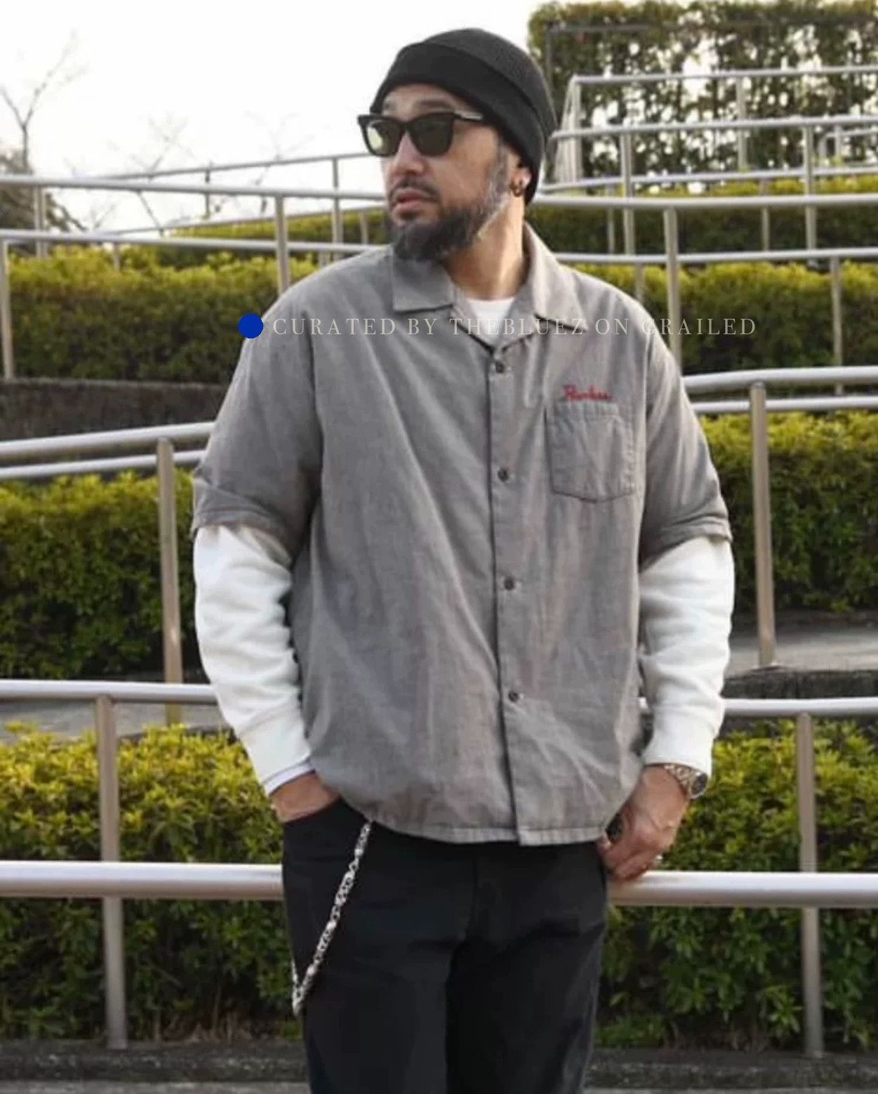 Visvim Distressed Gray Down Shirt, Size L Size US L / EU 52-54 / 3 - 2 Thumbnail